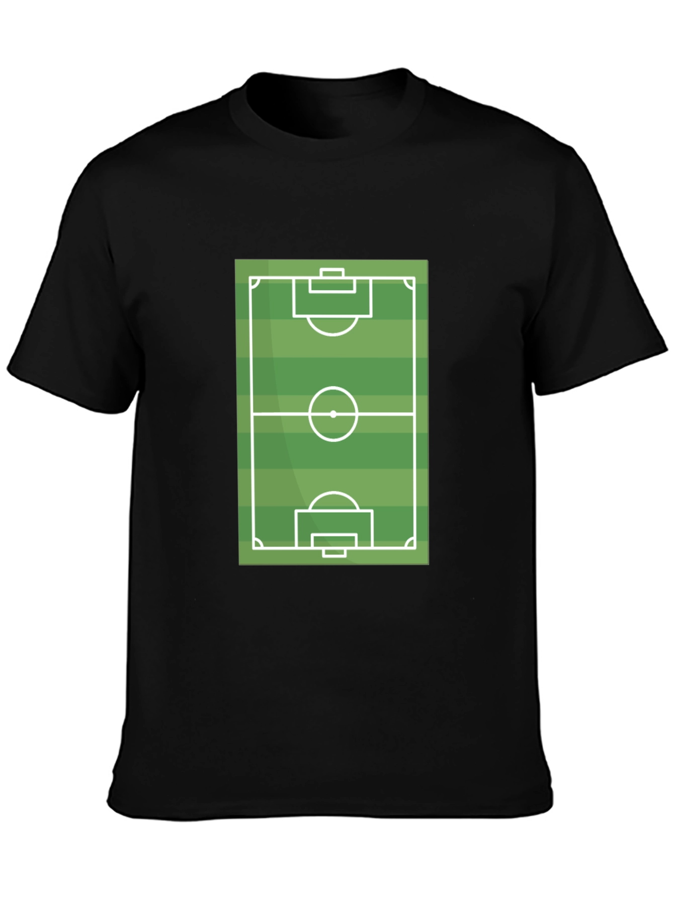 Black Soccer Field Graphic T-Shirt - Black Cotton Tee view 3