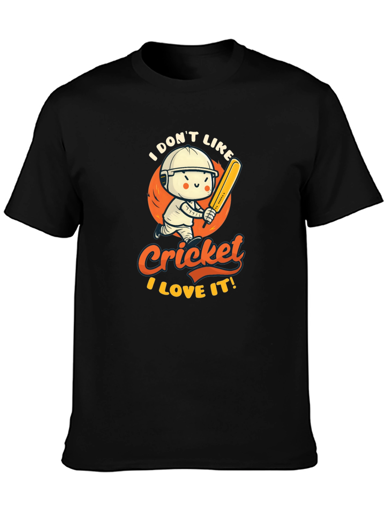 Black Cricket Lover Graphic T-Shirt - Sporty & Fun view 3
