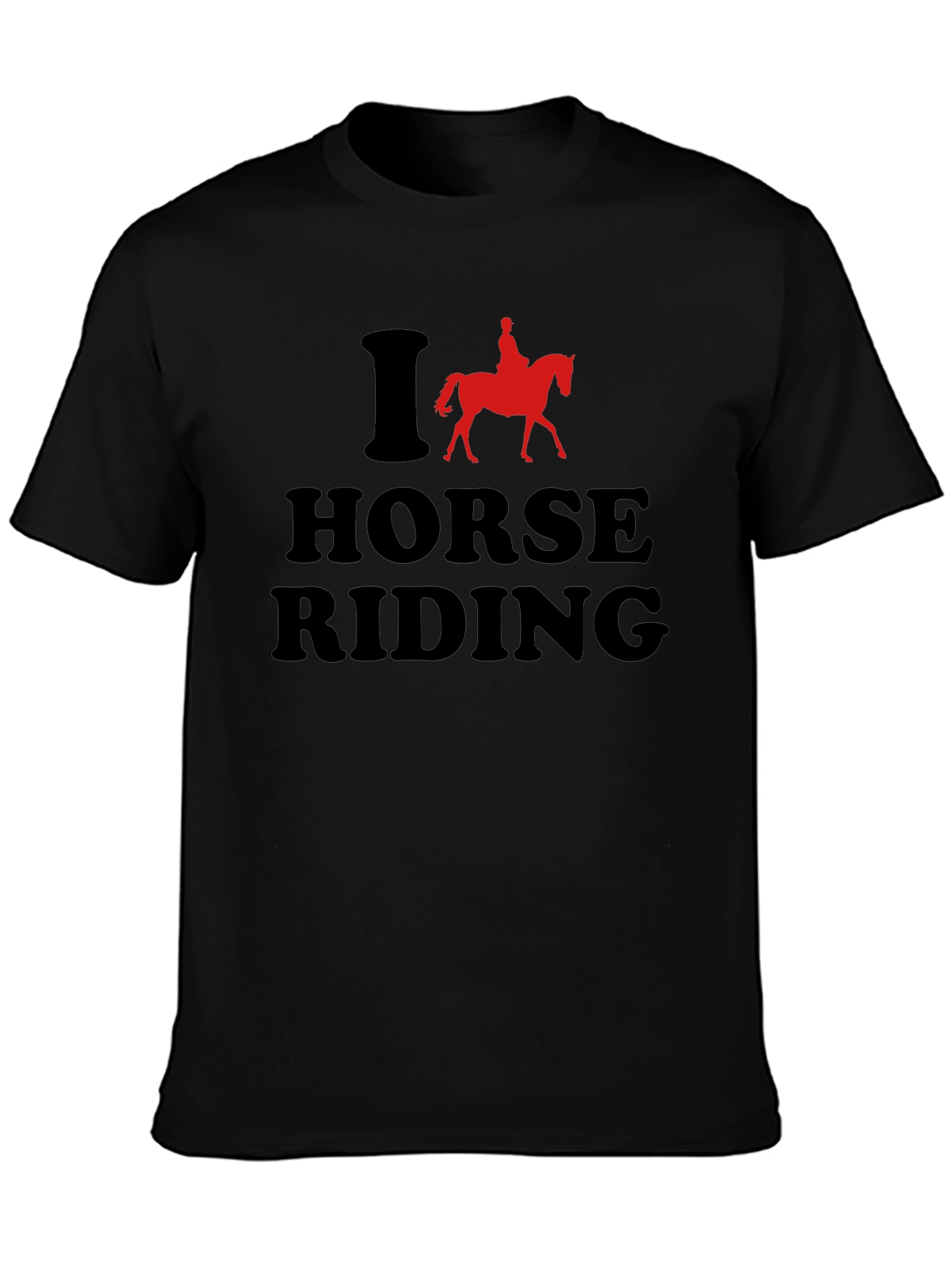 Black I Love Horse Riding Graphic T-Shirt view 3