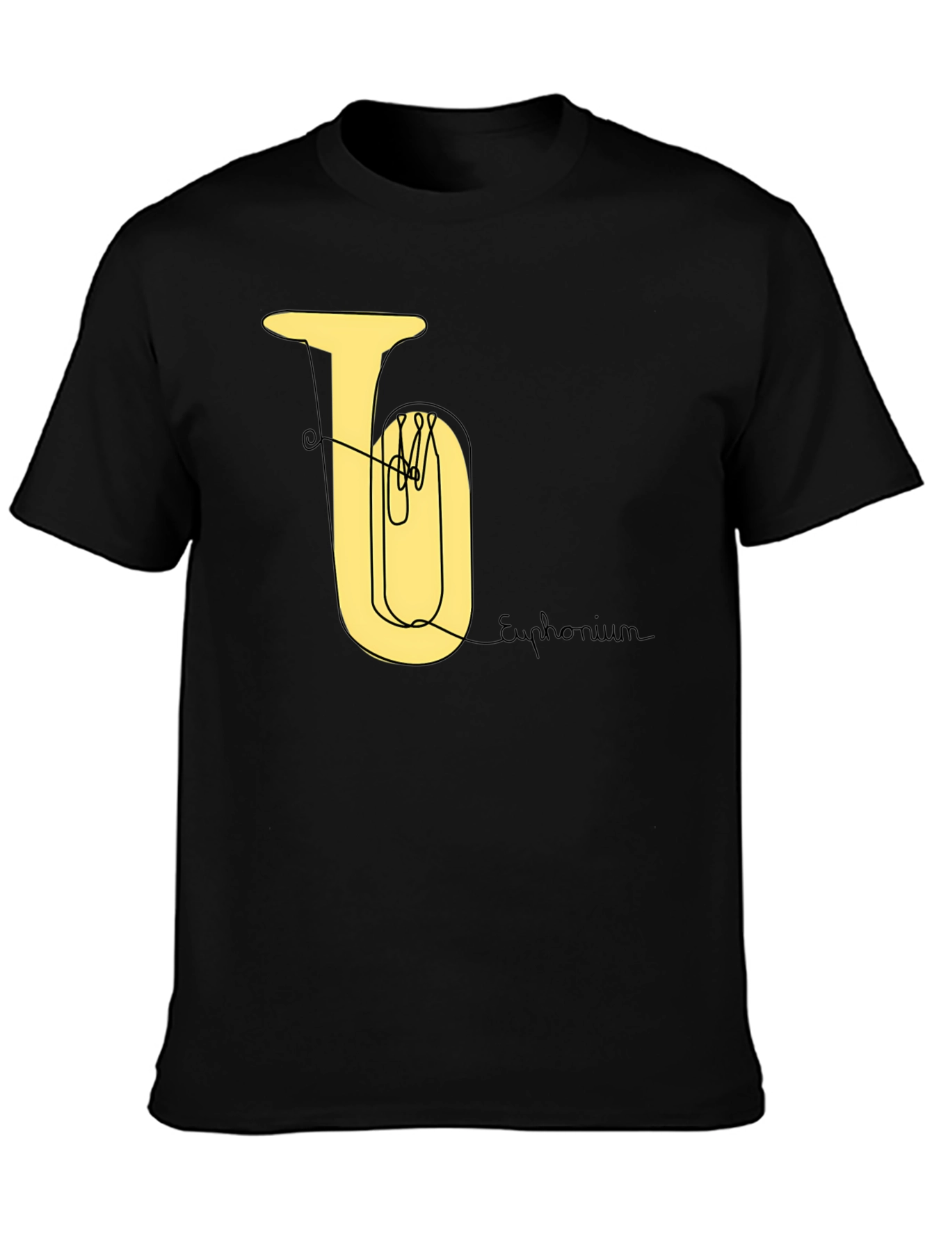 Black Euphonium Line Art Tee view 3