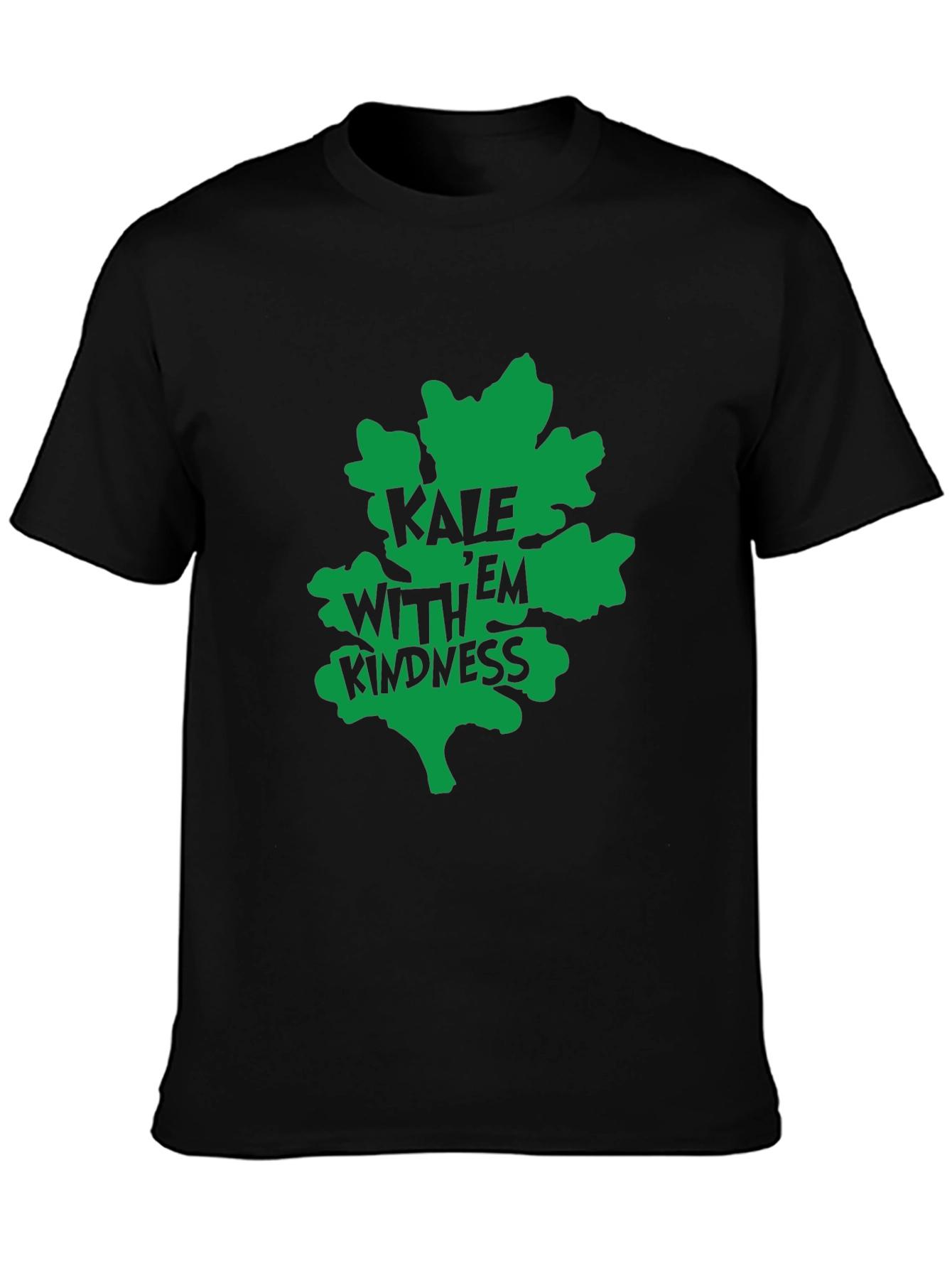 Black Kale With Kindness Graphic Tee - Black view 3