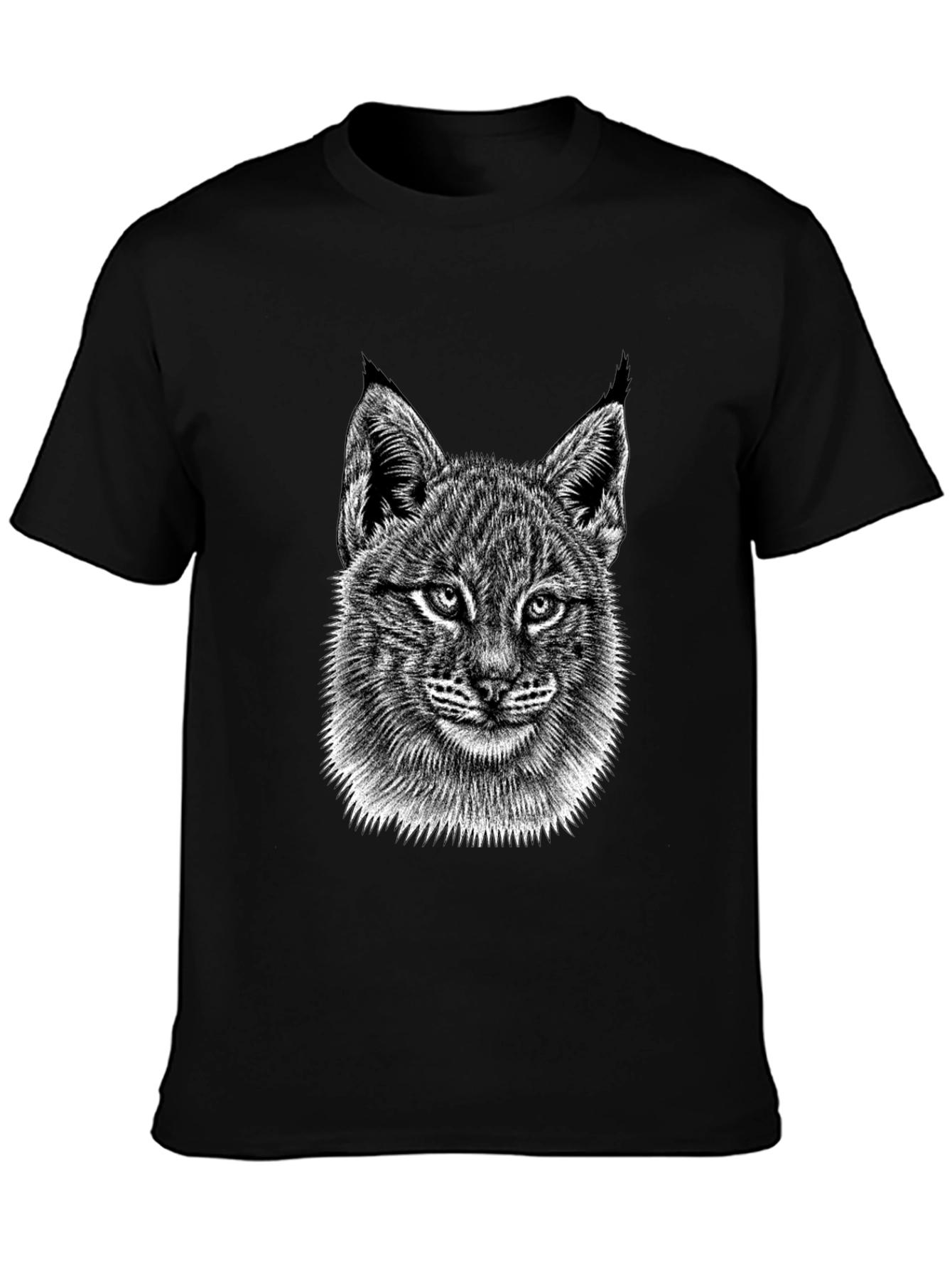 Black Bobcat Graphic Tee - Stylish Animal Print Shirt view 3