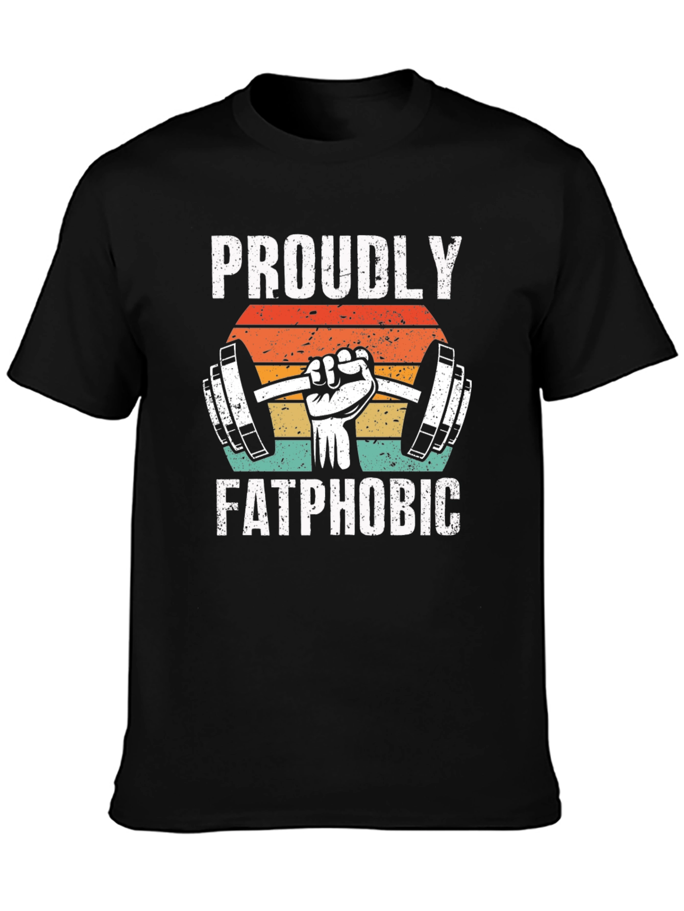 Black Proudly Fatphobic Graphic Tee view 3