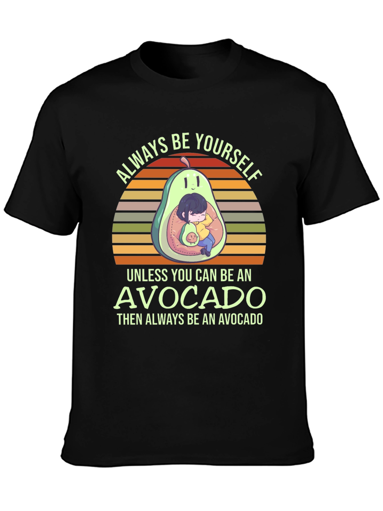 Black Always Be Yourself Avocado T-Shirt view 3