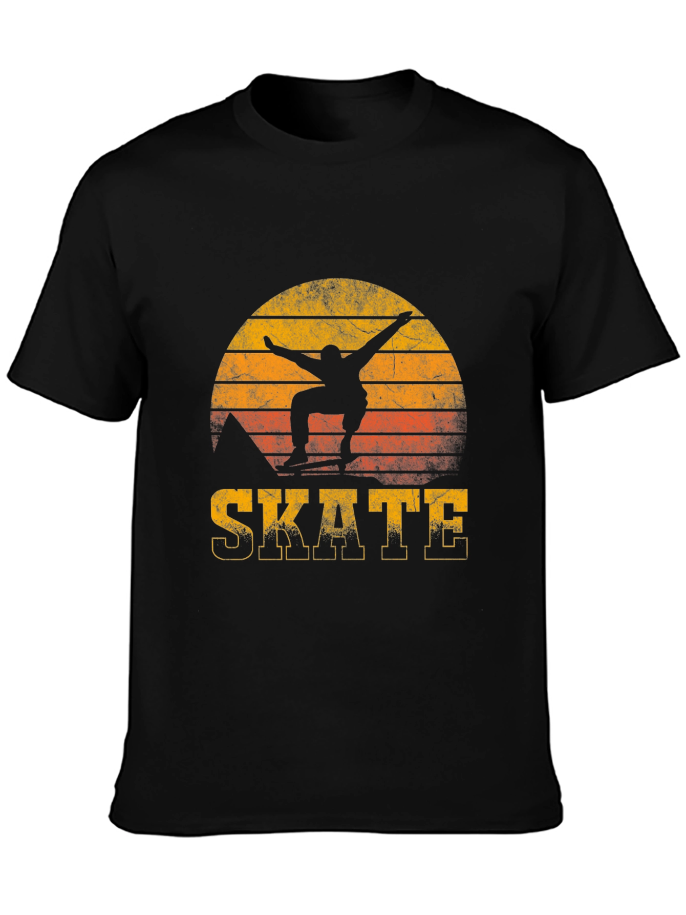 Black Vintage Sunset Skate T-Shirt view 3