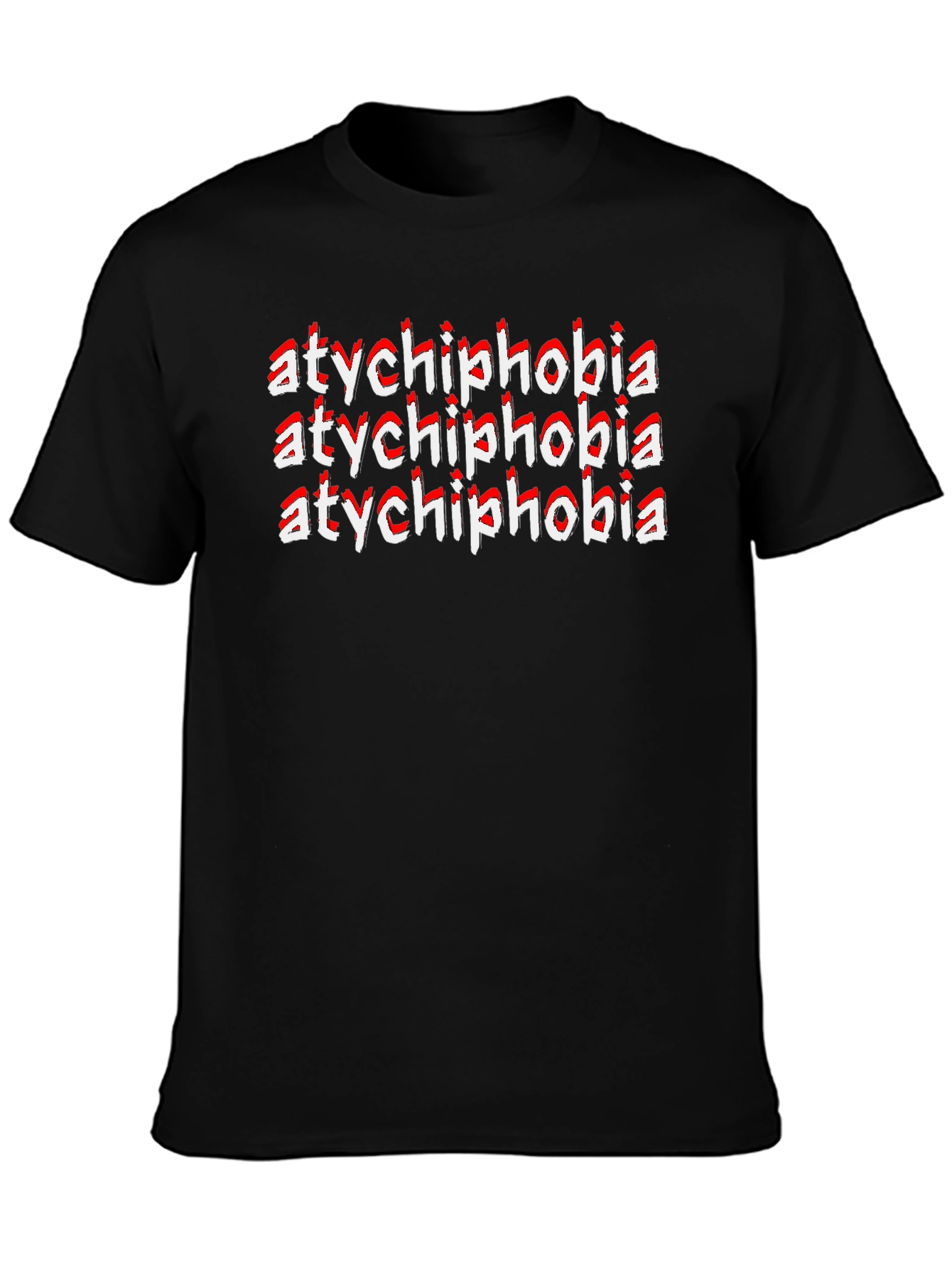 Black Atychiphobia T-Shirt - Fear of Failure Tee view 3