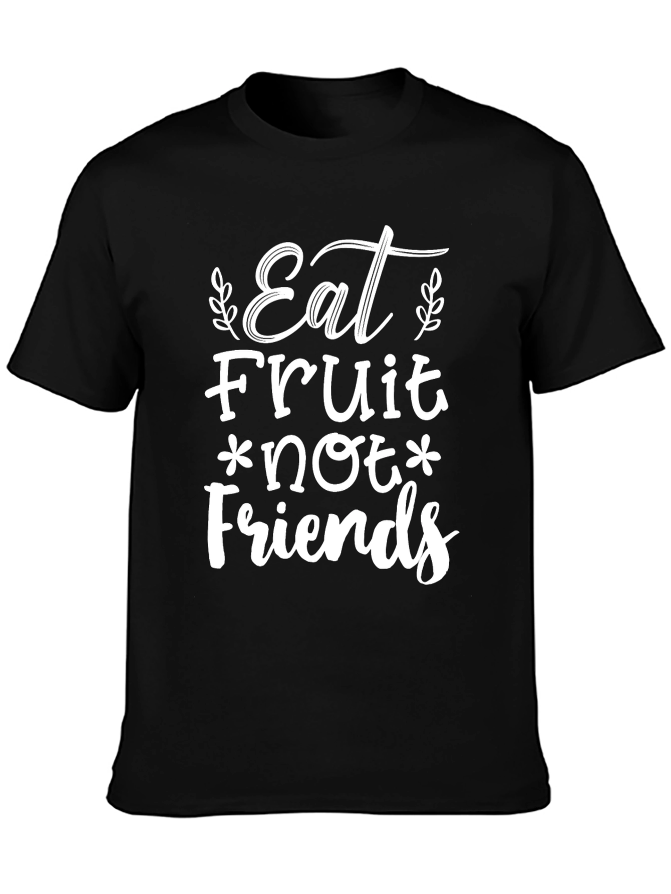 Black Eat Fruit Not Friends T-Shirt - Vegan Vegetarian Tee view 3