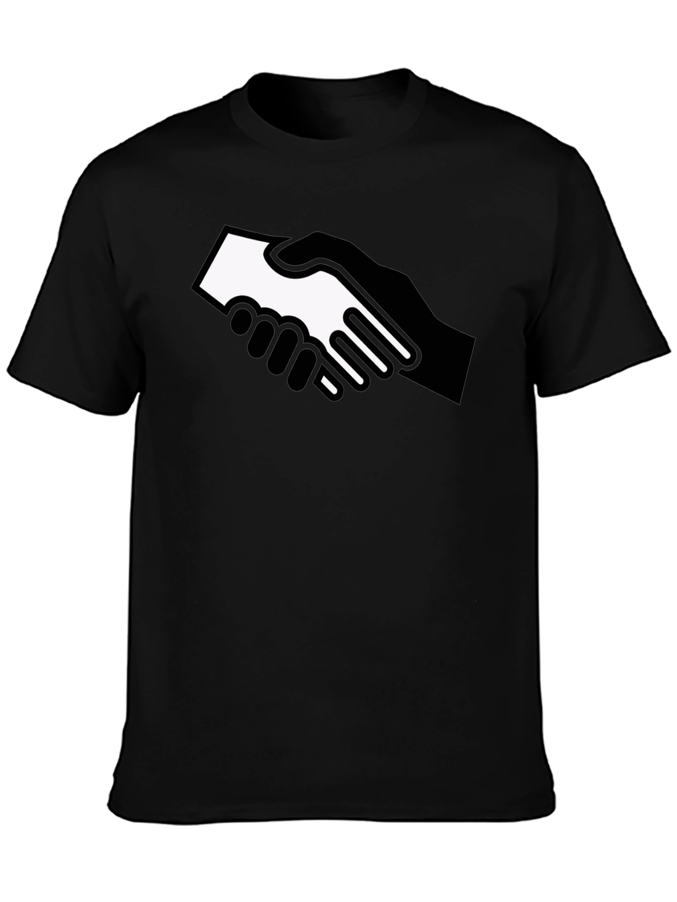 Black Handshake Graphic Black T-Shirt - Bold Statement Tee view 3