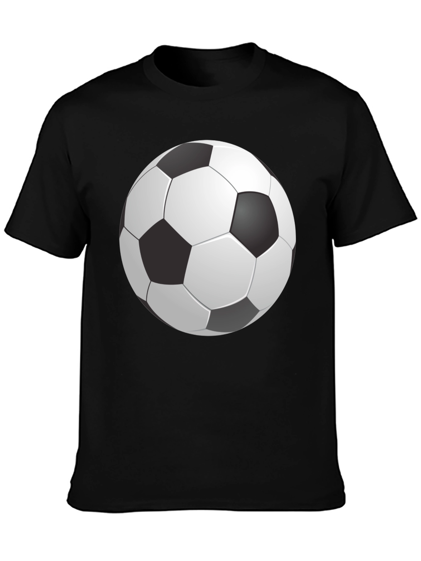 Black Soccer Ball Graphic Print Black T-Shirt view 3