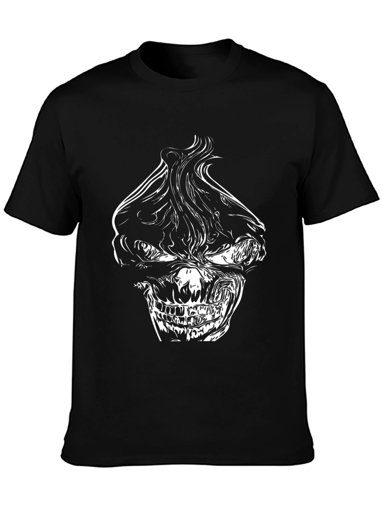 Black Skull Graphic Black T-Shirt view 3