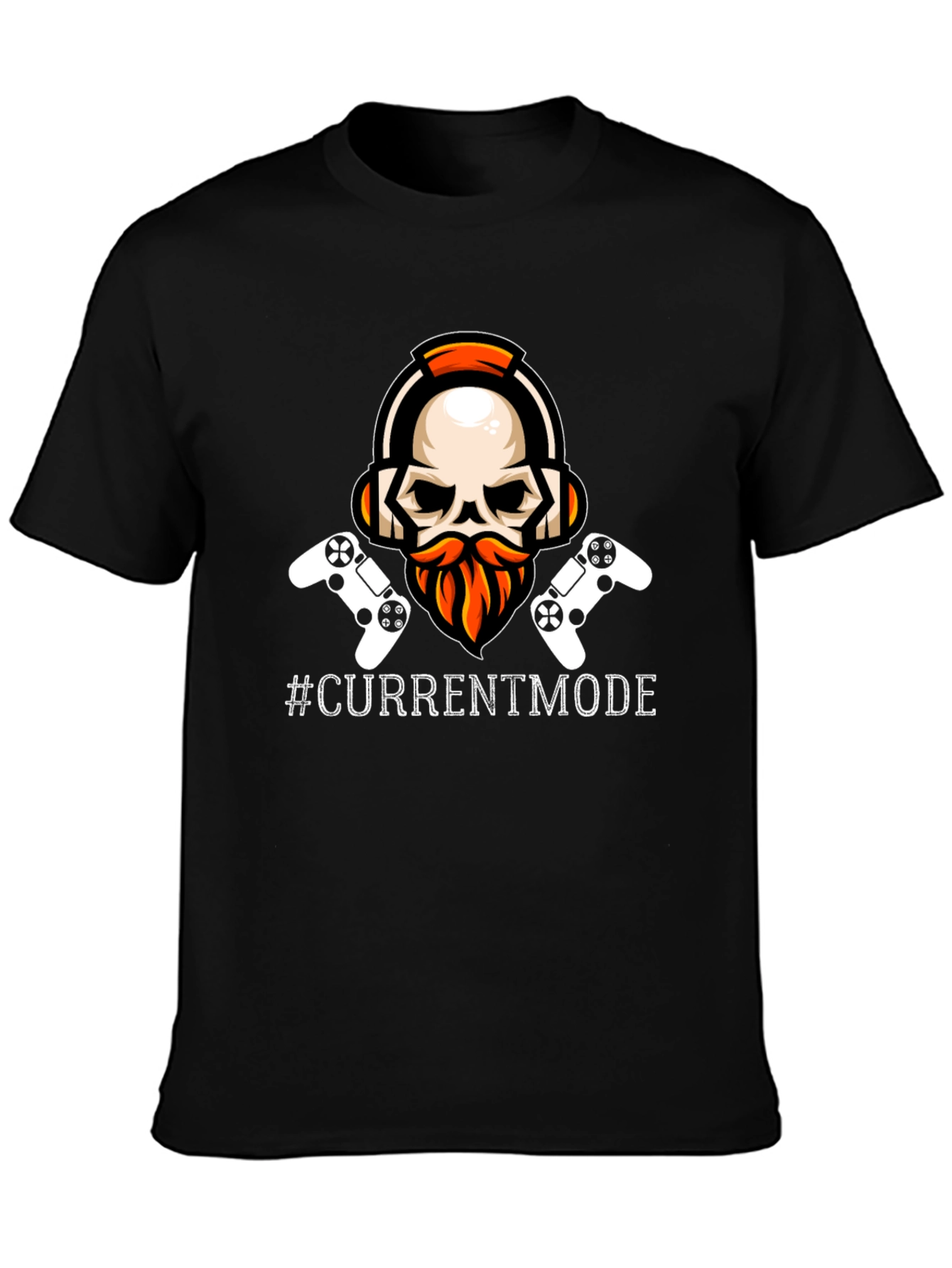 Black Gamer Skull T-Shirt - Current Mode Activated view 3