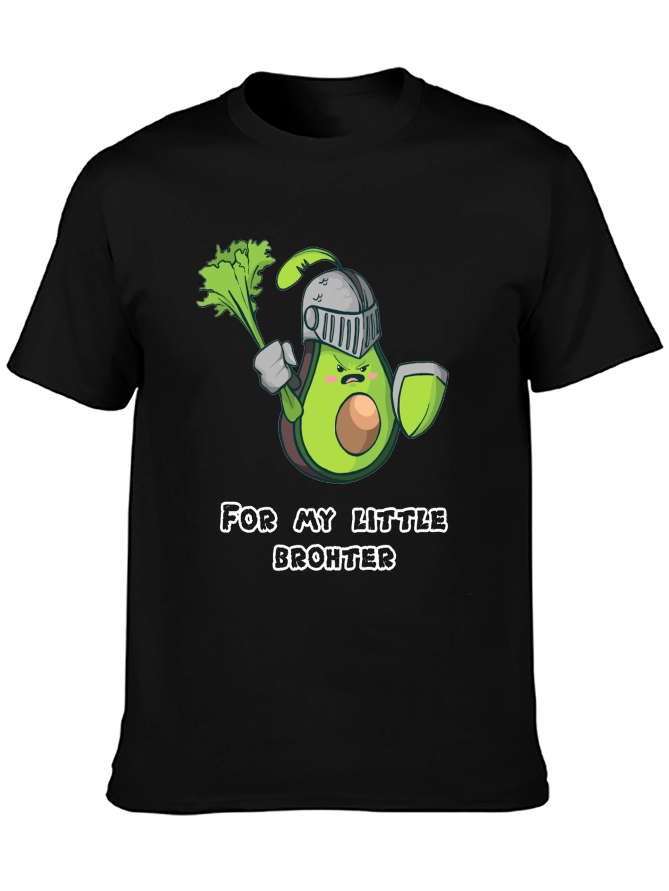 Black Avocado Knight T-Shirt - For My Little Brohter view 3
