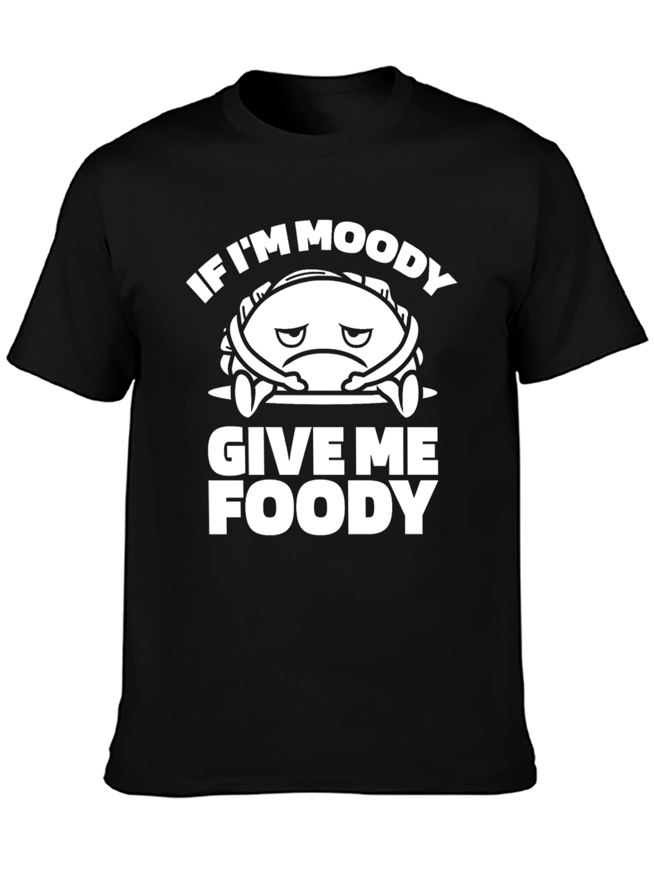 Black Moody Foody Graphic Tee - Funny Unisex T-Shirt view 3