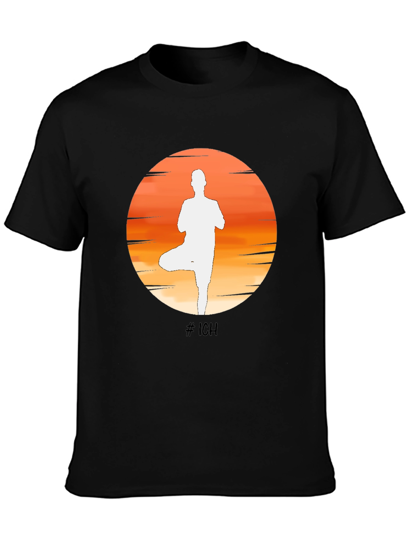 Black Yoga Pose Silhouette T-Shirt - Stylish Graphic Tee view 3