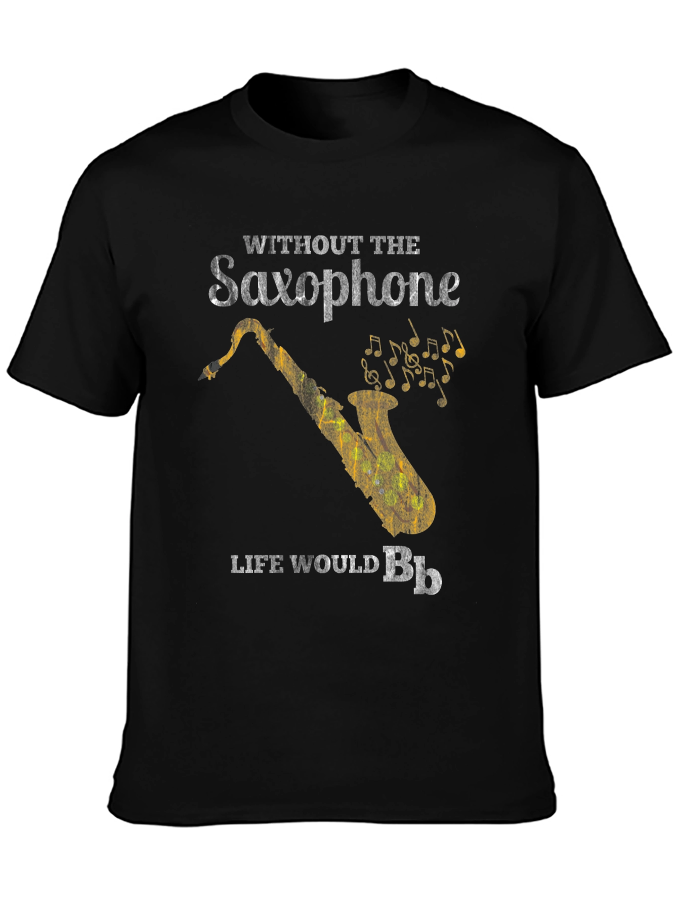 Black Saxophone Life Black T-Shirt view 3