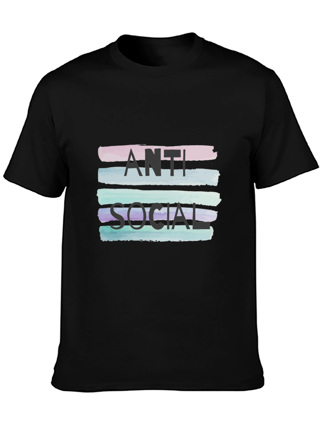 Black Anti Social Graphic Tee - Stylish Statement Shirt view 3