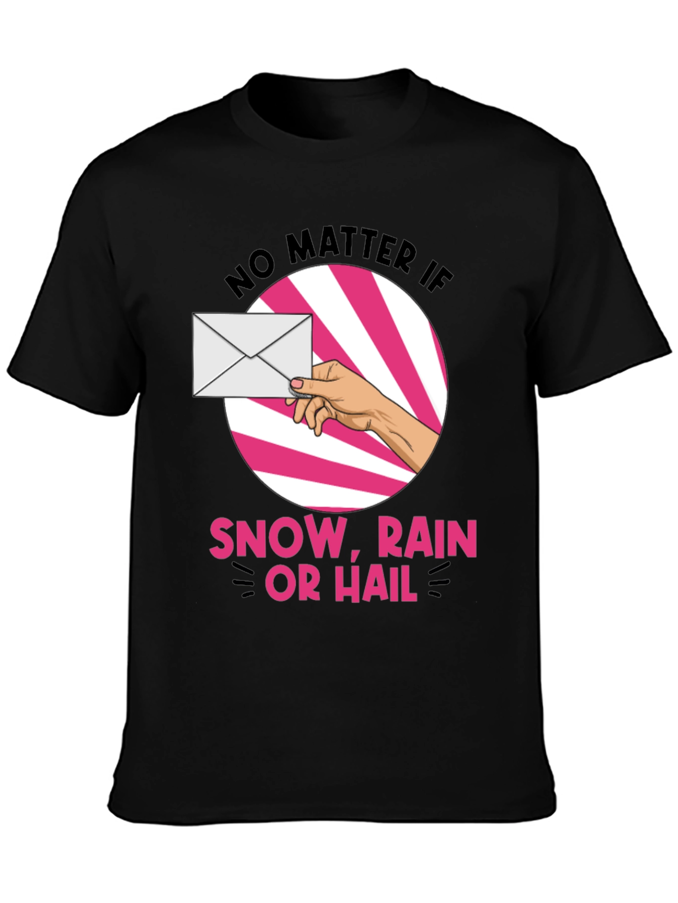 Black Mail Carrier T-Shirt: Snow, Rain or Hail view 3