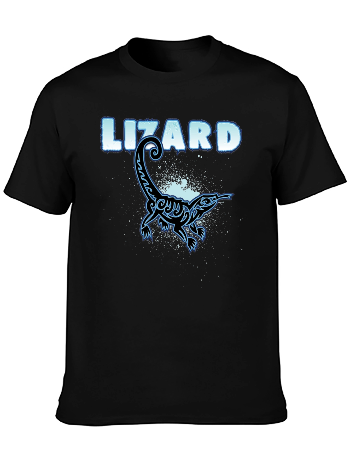 Black Cool Lizard Graphic T-Shirt - Black Cotton Tee view 3