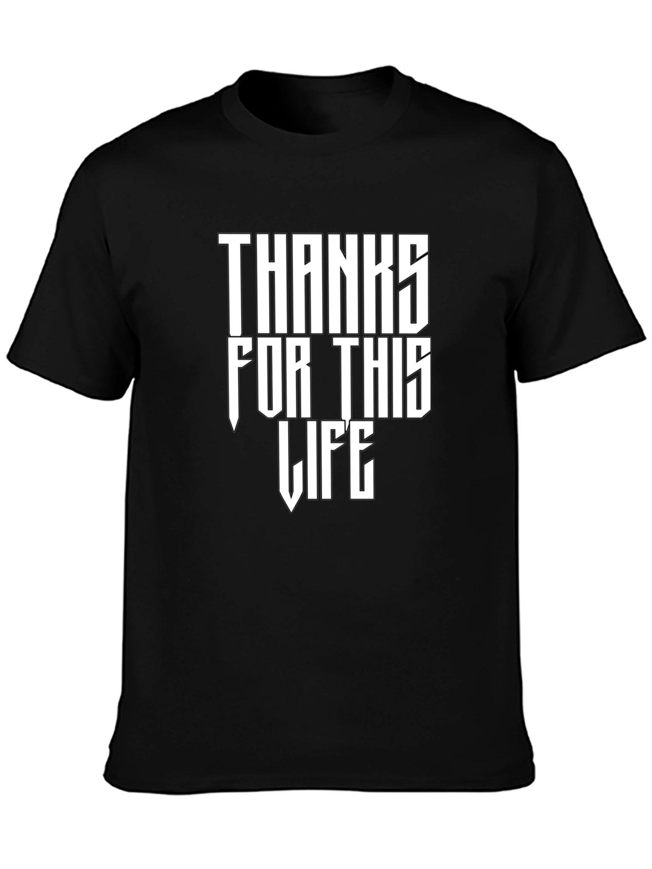 Black Thanks For This Life Graphic Tee - Black view 3