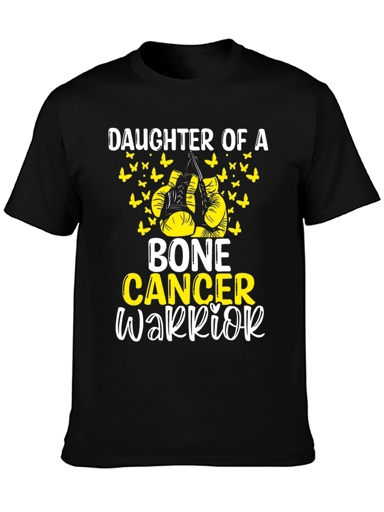 Black Bone Cancer Warrior Daughter T-Shirt view 3