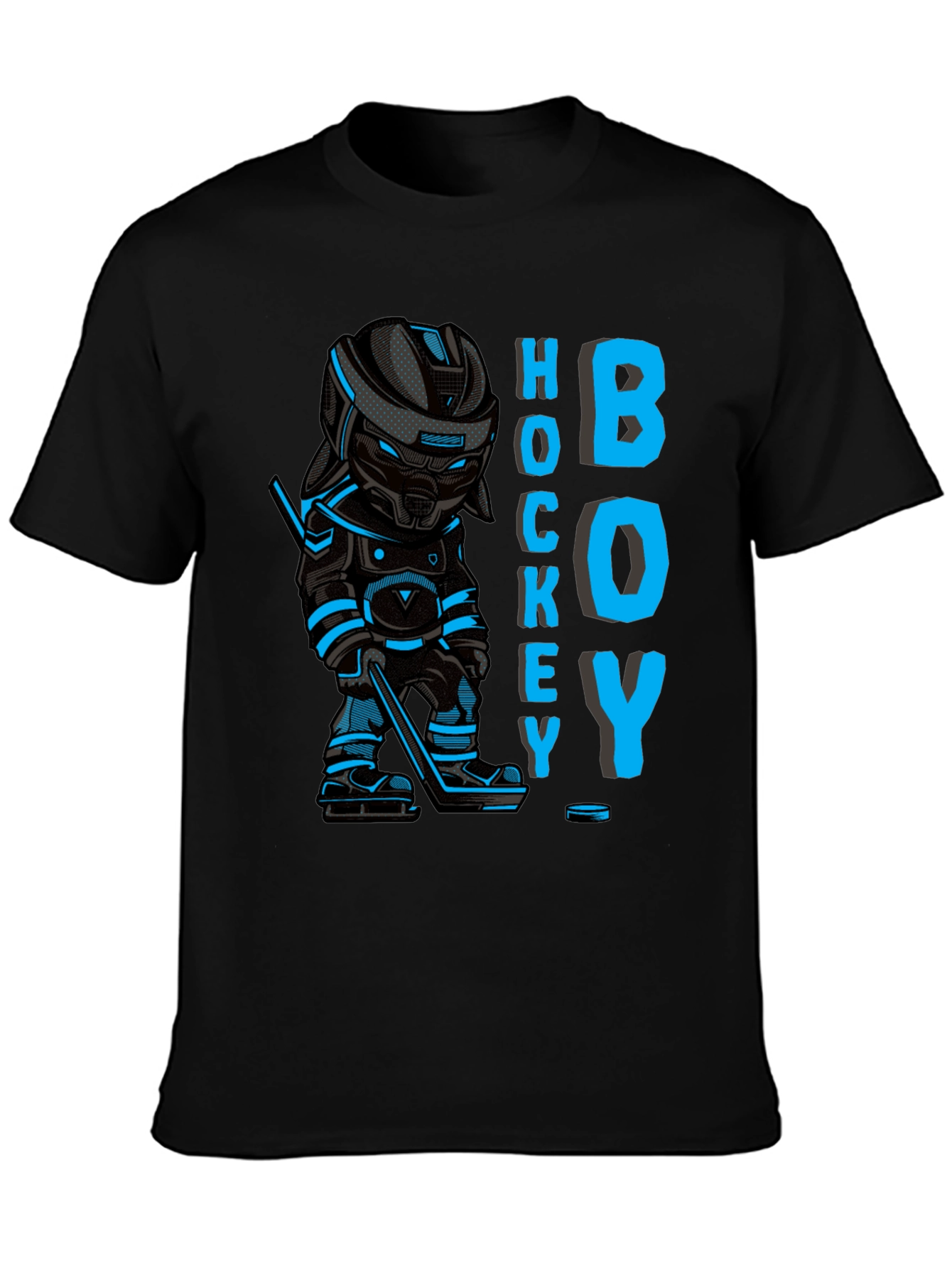 Black Hockey Boy Graphic T-Shirt view 3