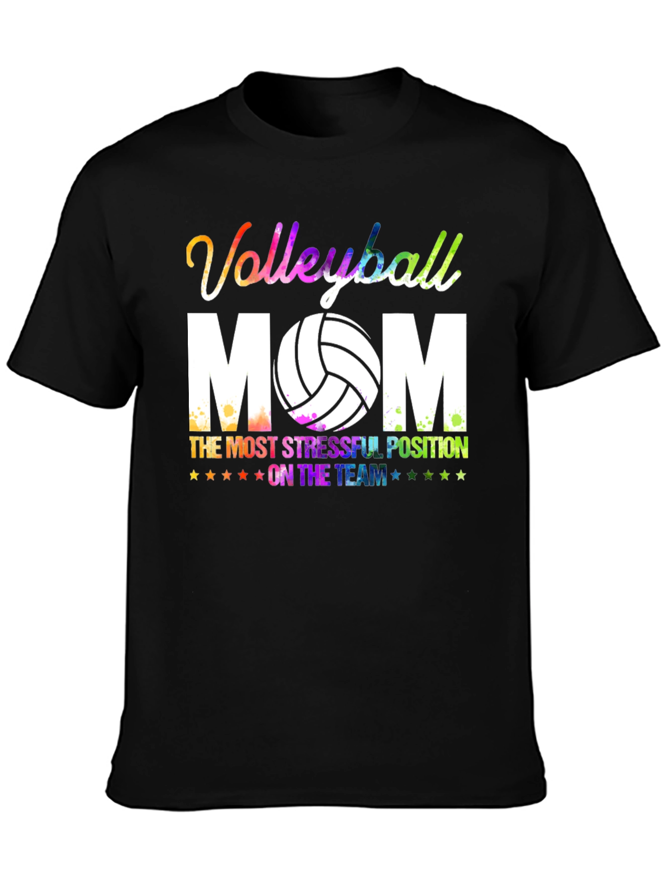 Black Volleyball Mom Graphic T-Shirt view 3
