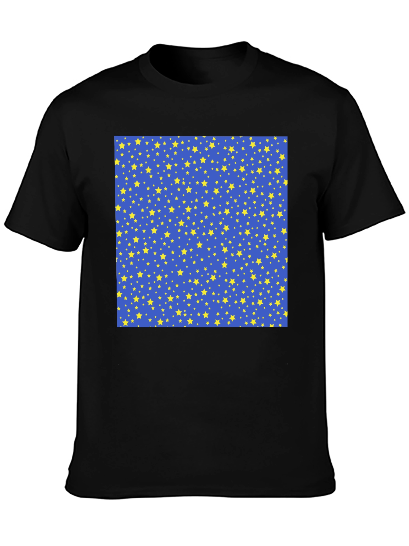 Black Starry Night Patterned T-Shirt view 3