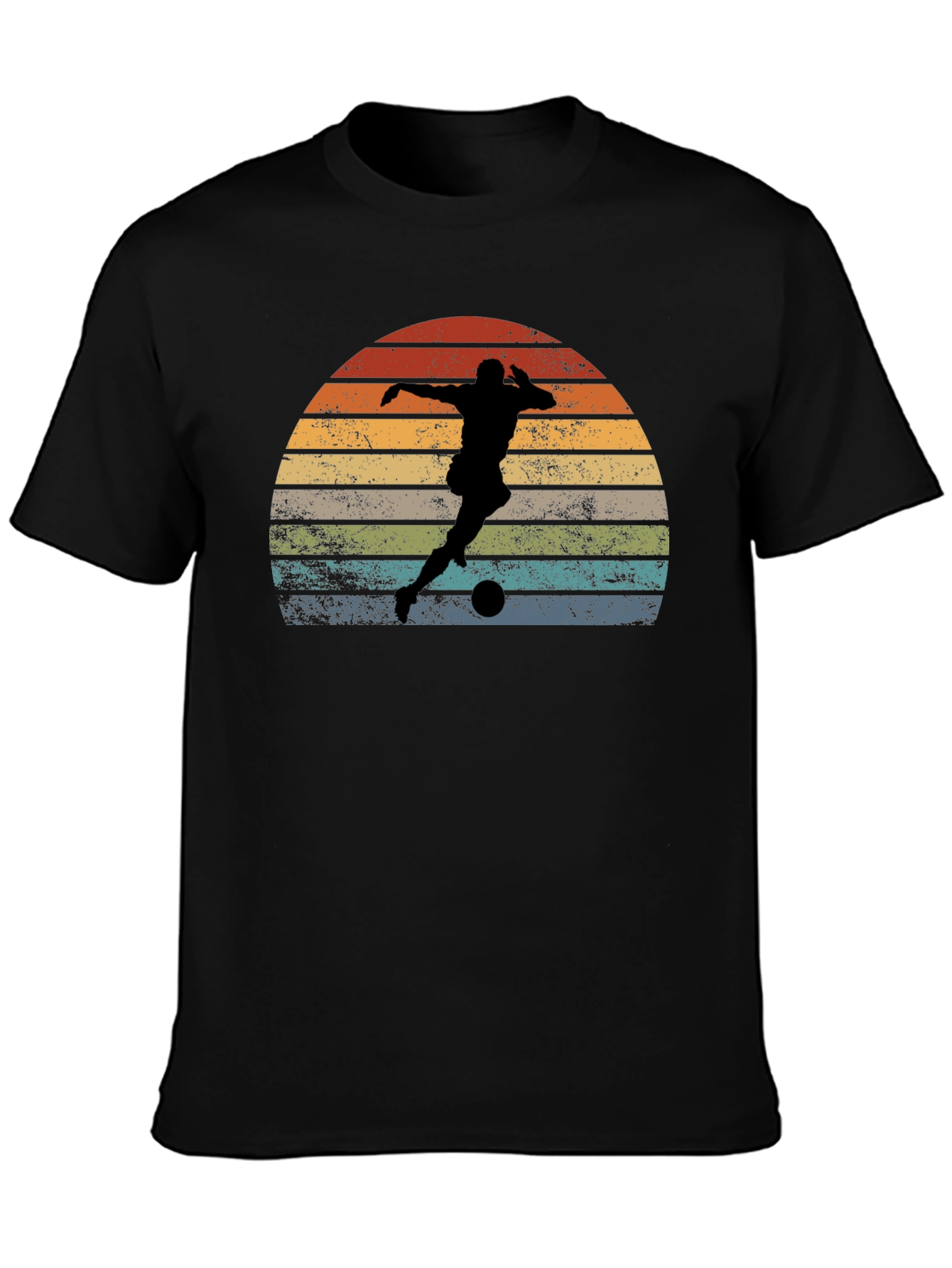 Black Retro Soccer Player Graphic Tee view 3