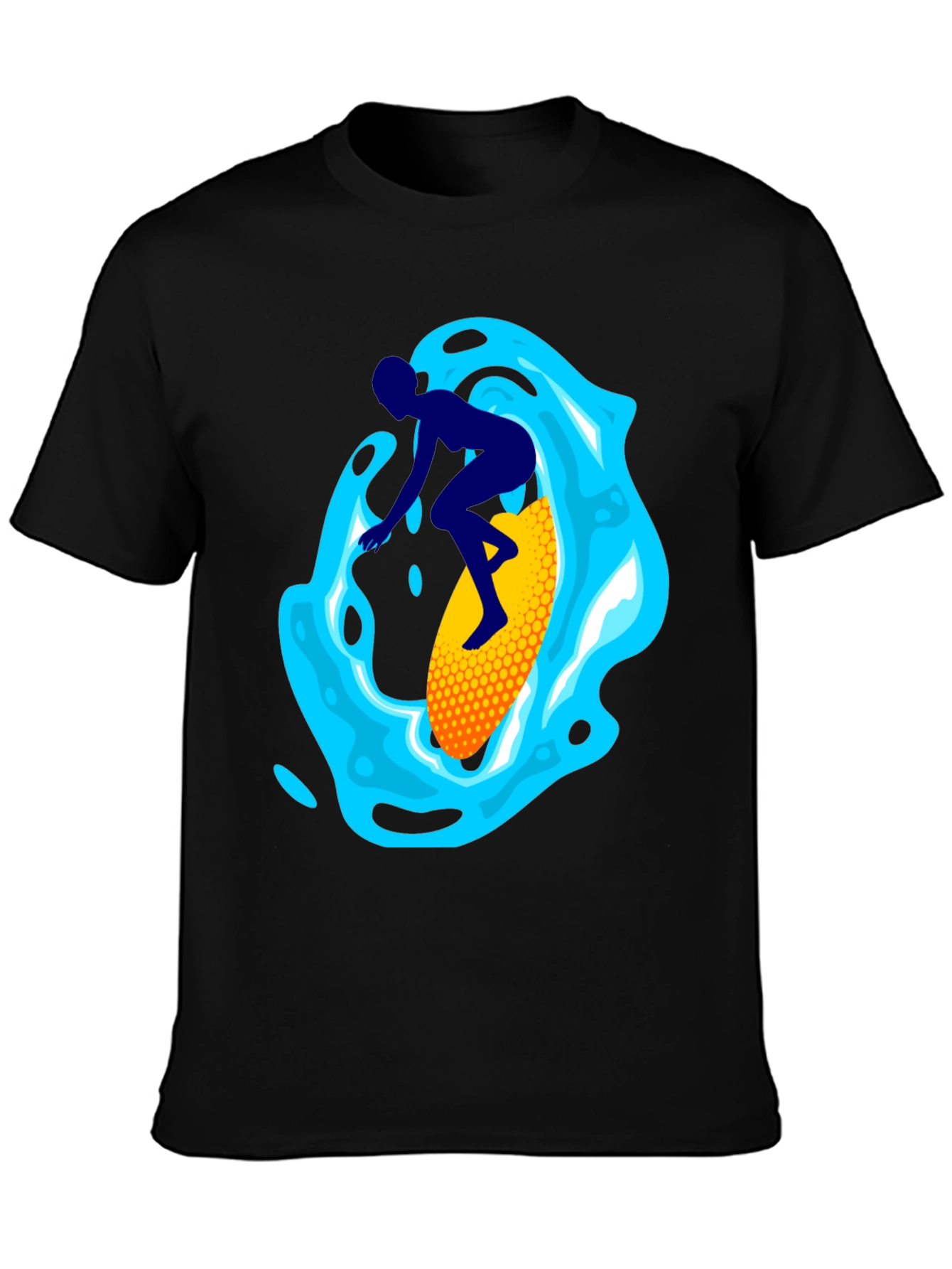 Black Surfer Graphic Tee - Black Cotton Blend view 3