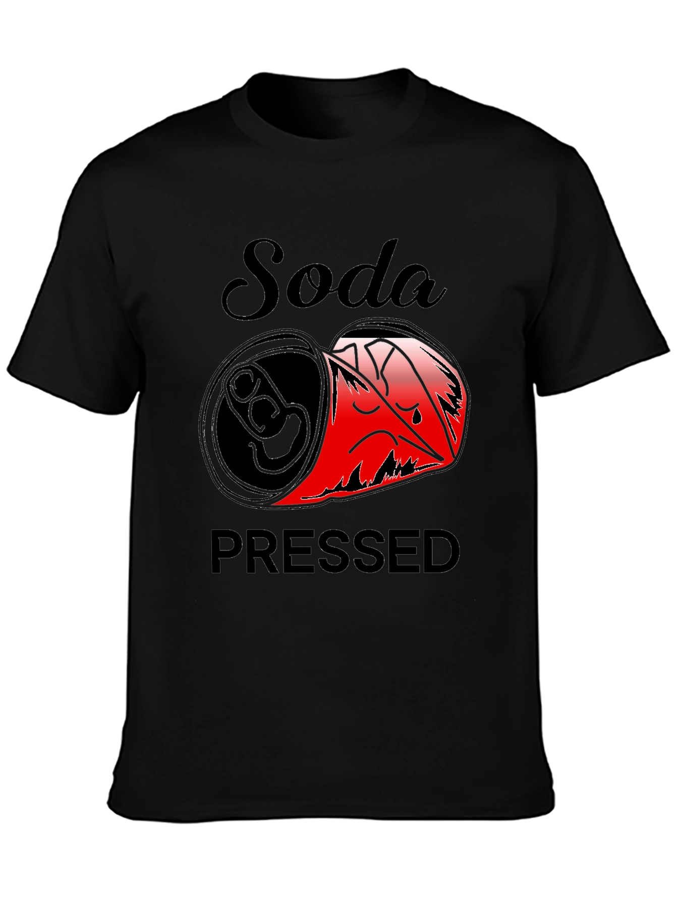 Black Soda Pressed Graphic Tee - Funny Pun T-Shirt view 3