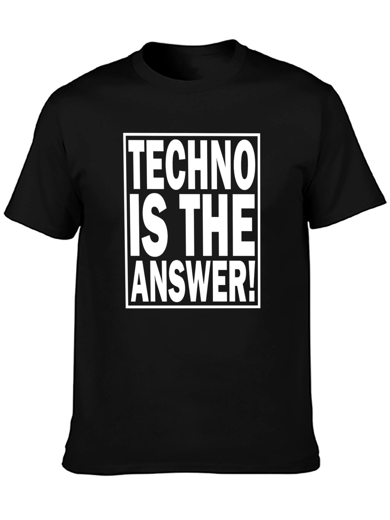 Black Techno Is The Answer! Black T-Shirt view 3