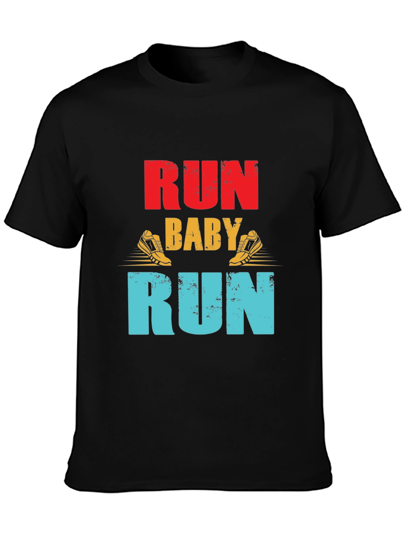 Black Run Baby Run Graphic T-Shirt view 3