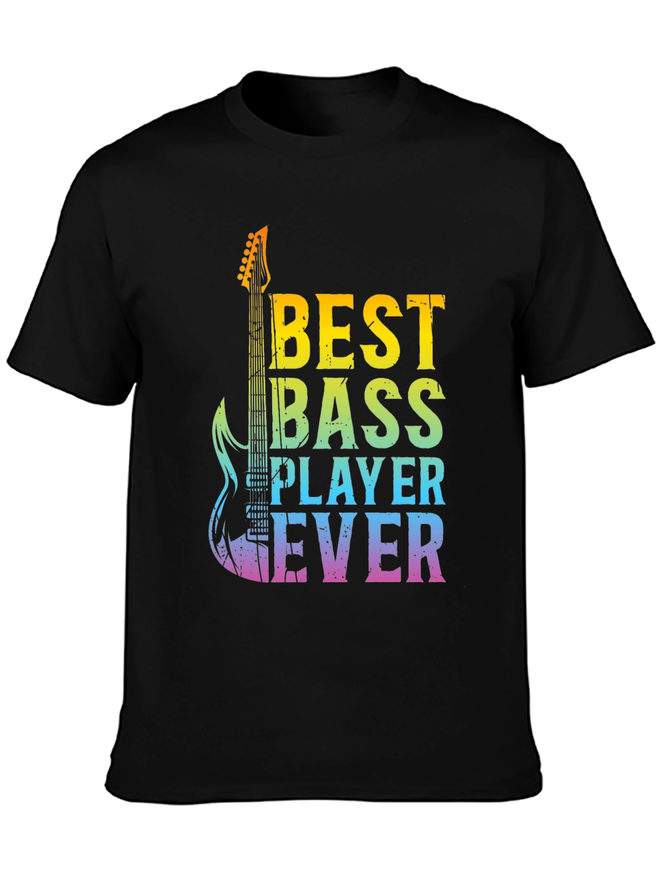 Black Best Bass Player Ever Graphic T-Shirt view 3