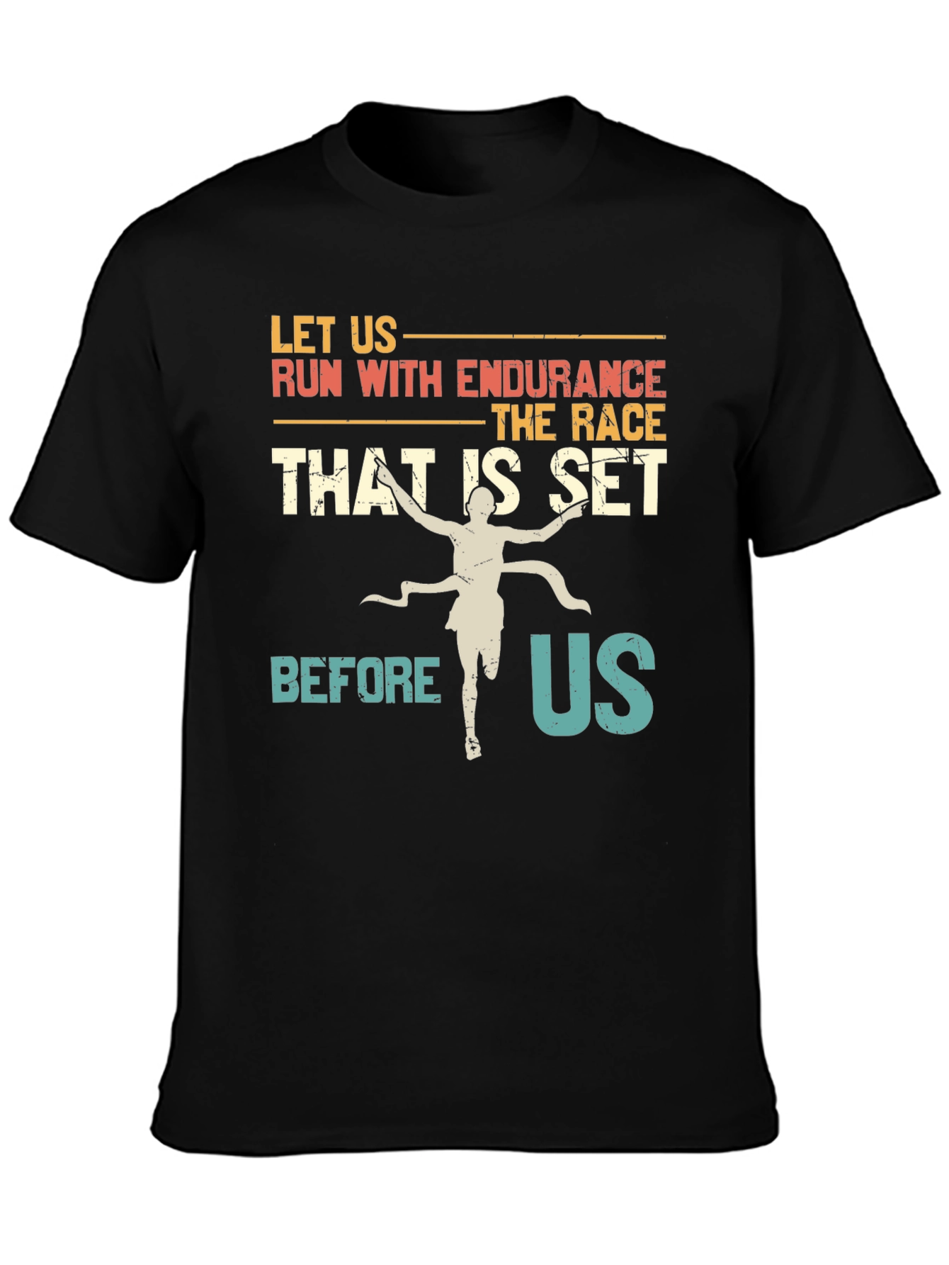 Black Endurance Race Graphic T-Shirt - Inspiring Design view 3