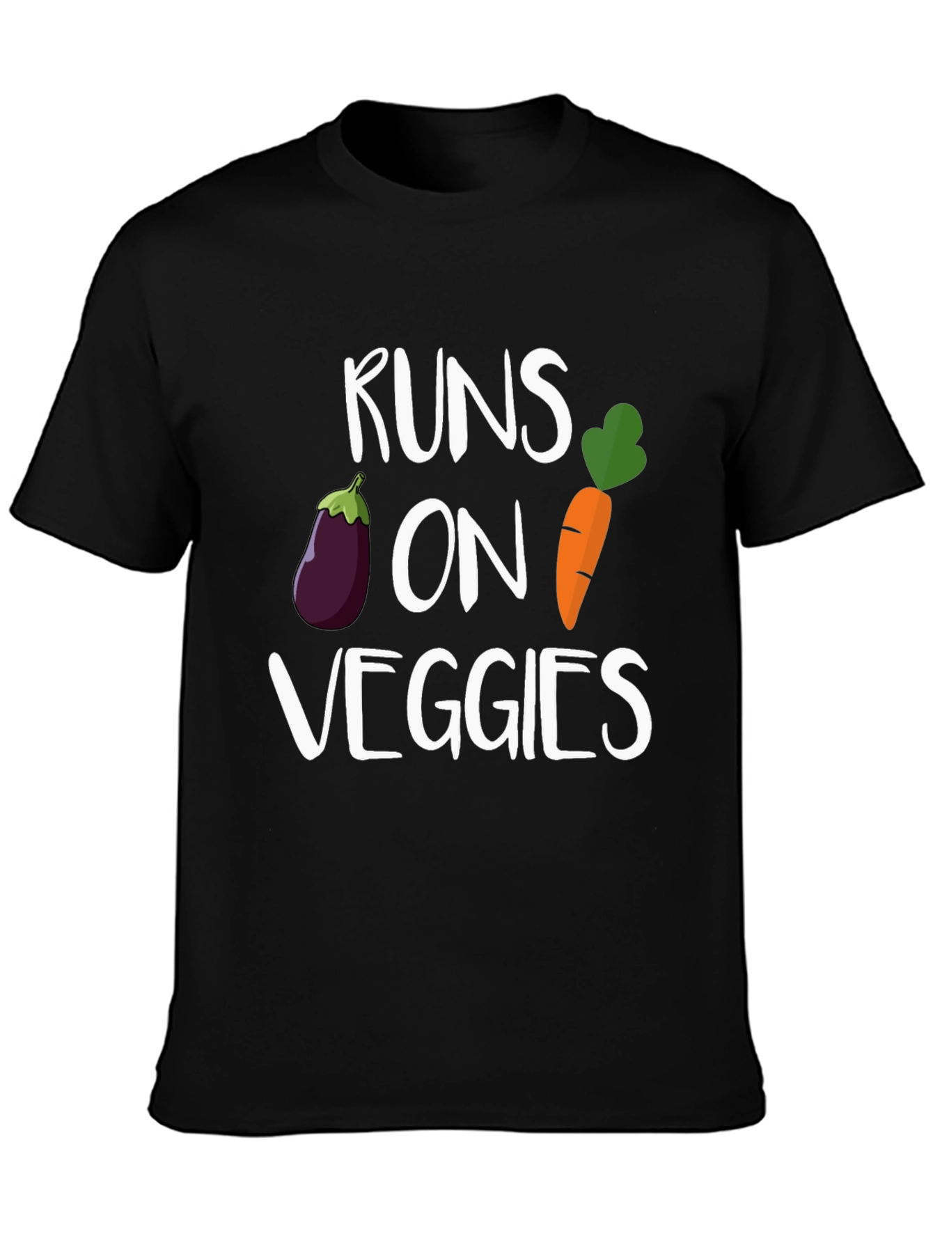 Runs On Veggies Graphic Tee - Black, Vegan T-Shirt - 3
