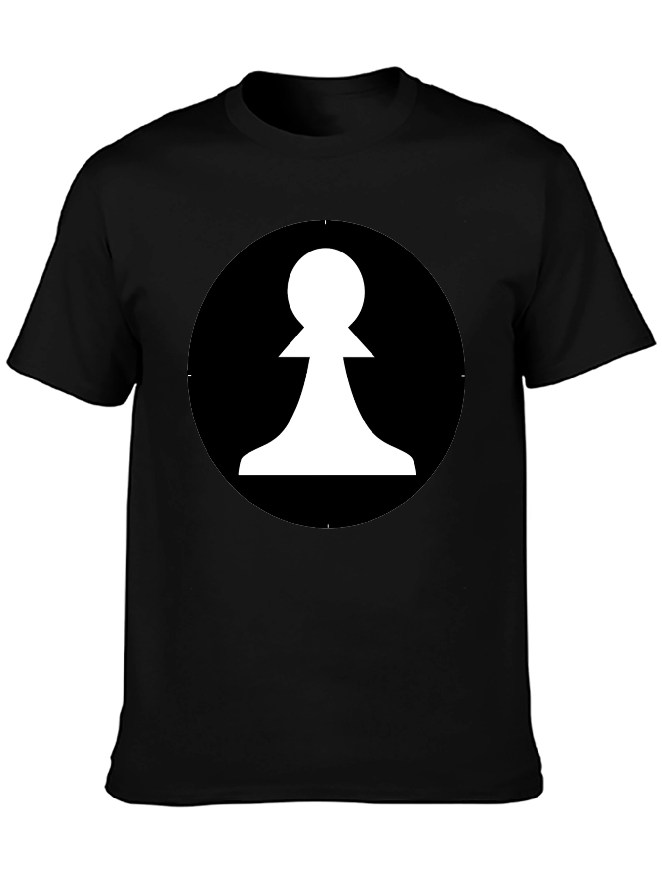 Black Chess Pawn Graphic Tee - Black Cotton T-Shirt view 3