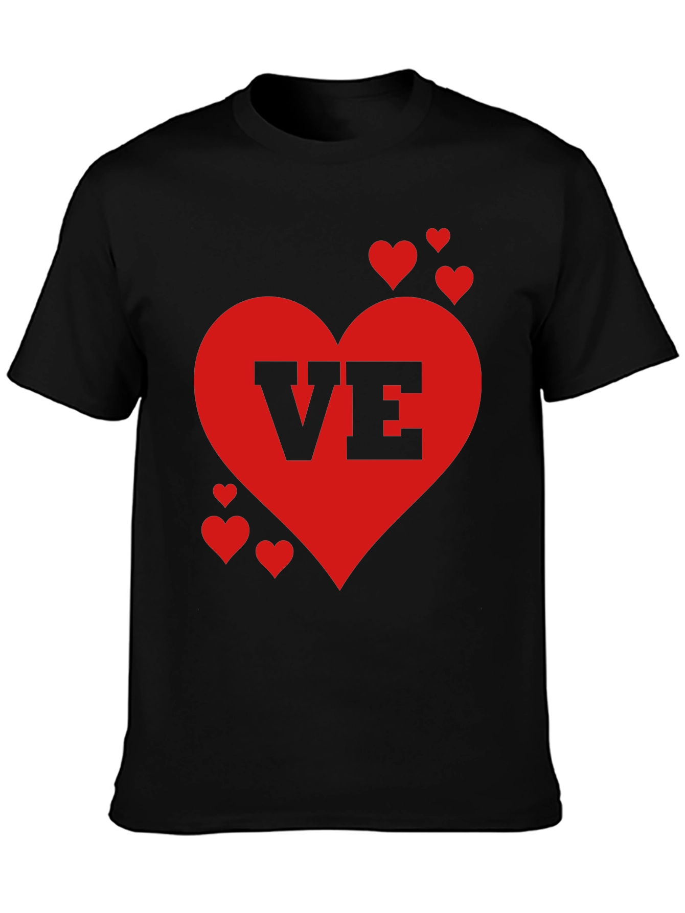 Black Love Valentine's Day Heart Graphic Tee Shirt view 3