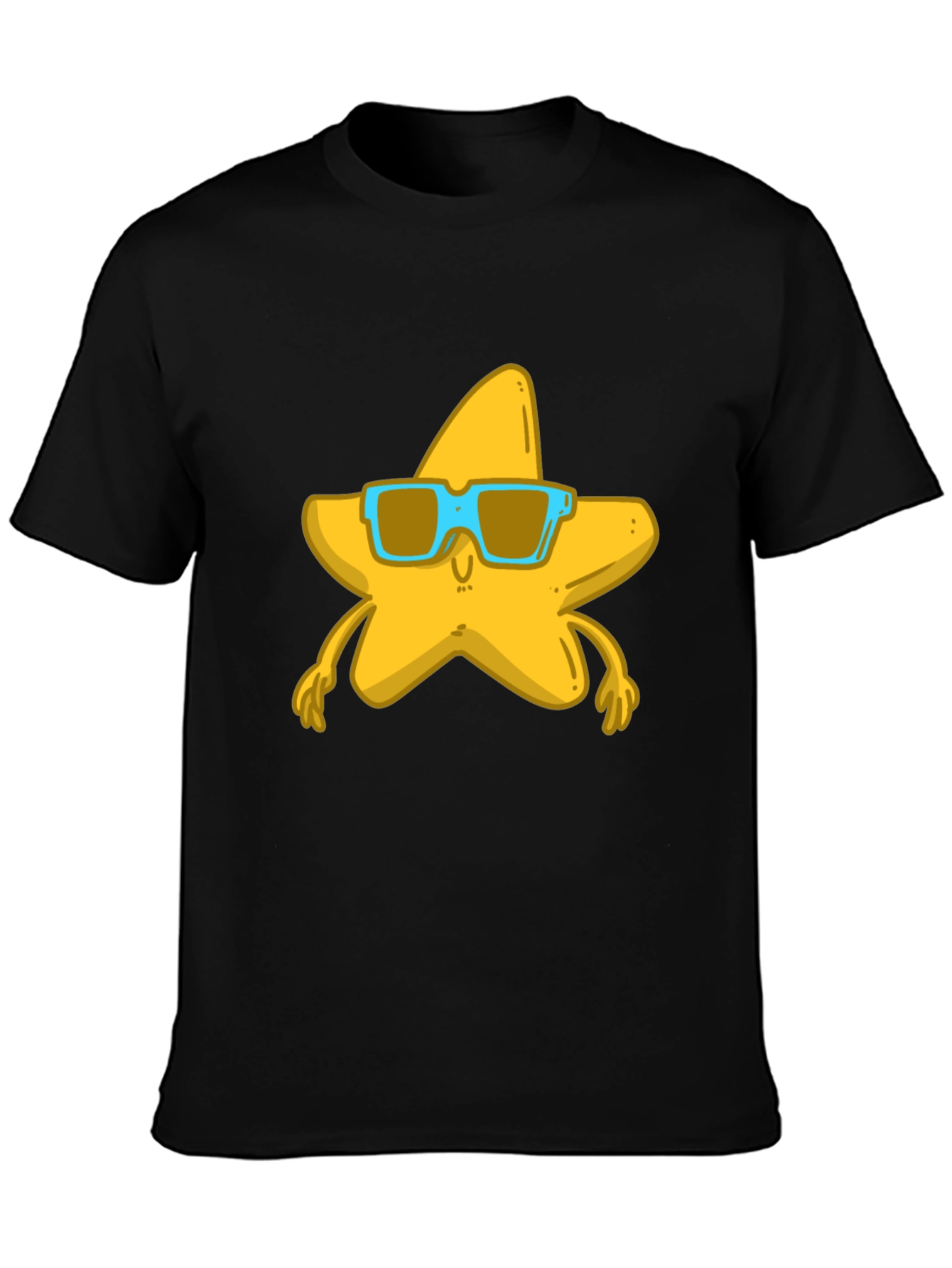 Black Star with Shades Black Graphic T-Shirt view 3