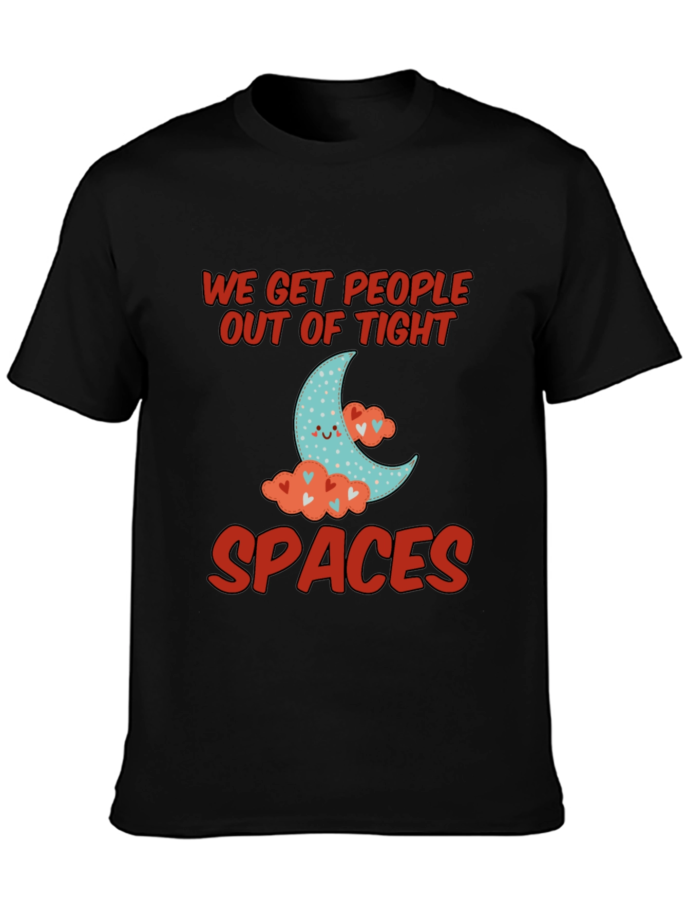 Black Tight Spaces Graphic Tee - Comfortable Fit view 3