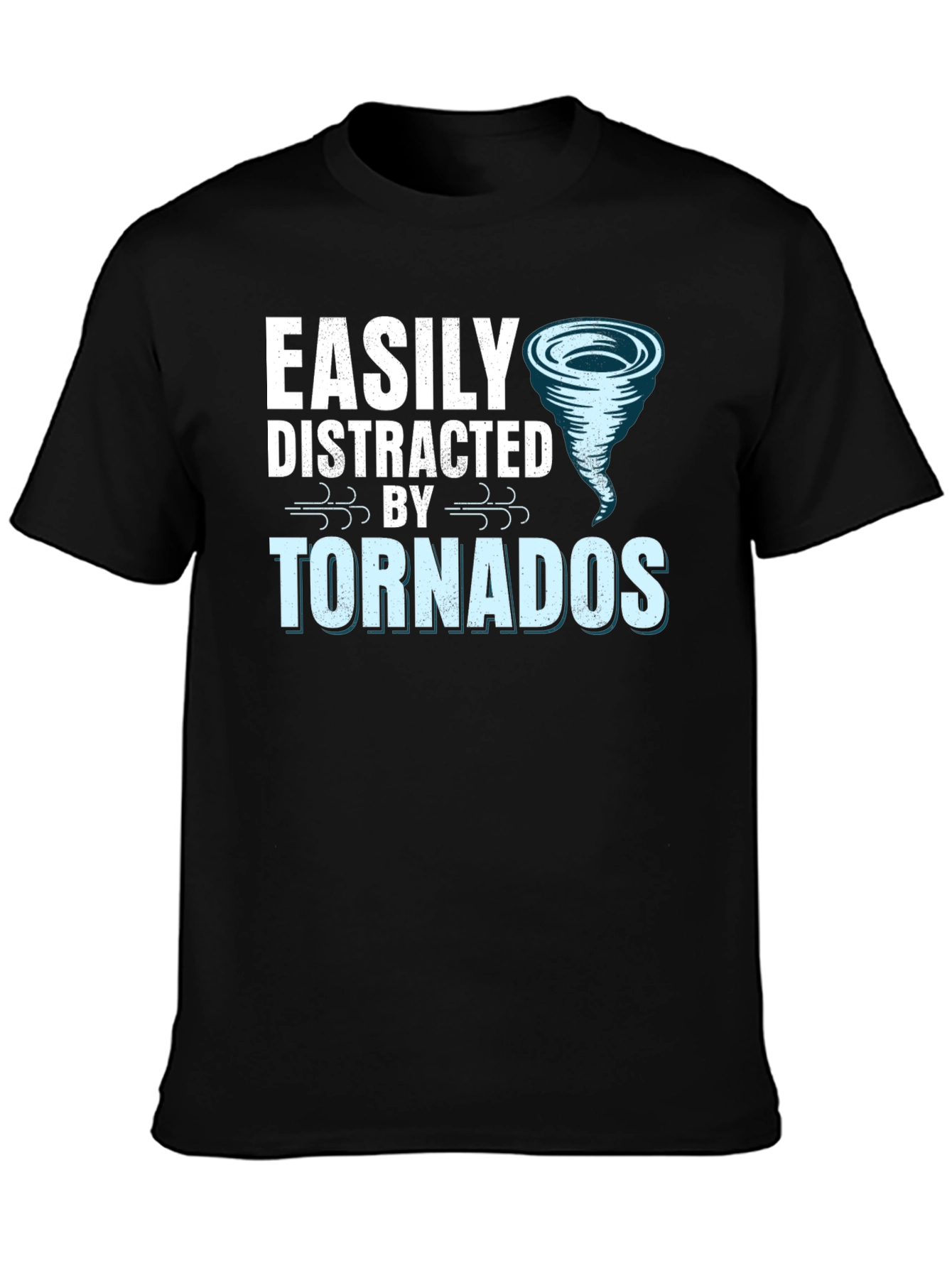 Black Easily Distracted by Tornadoes Graphic Tee view 3
