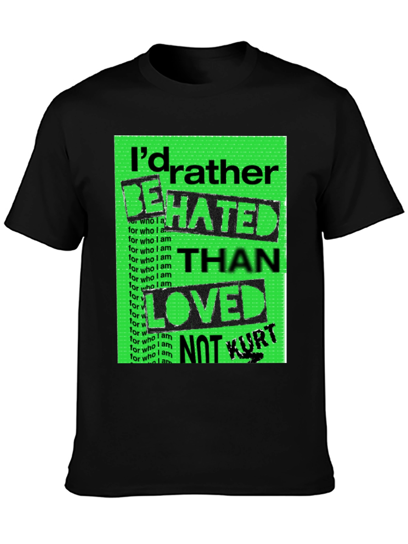 Black I'd Rather Be Hated Men's Graphic Tee view 3