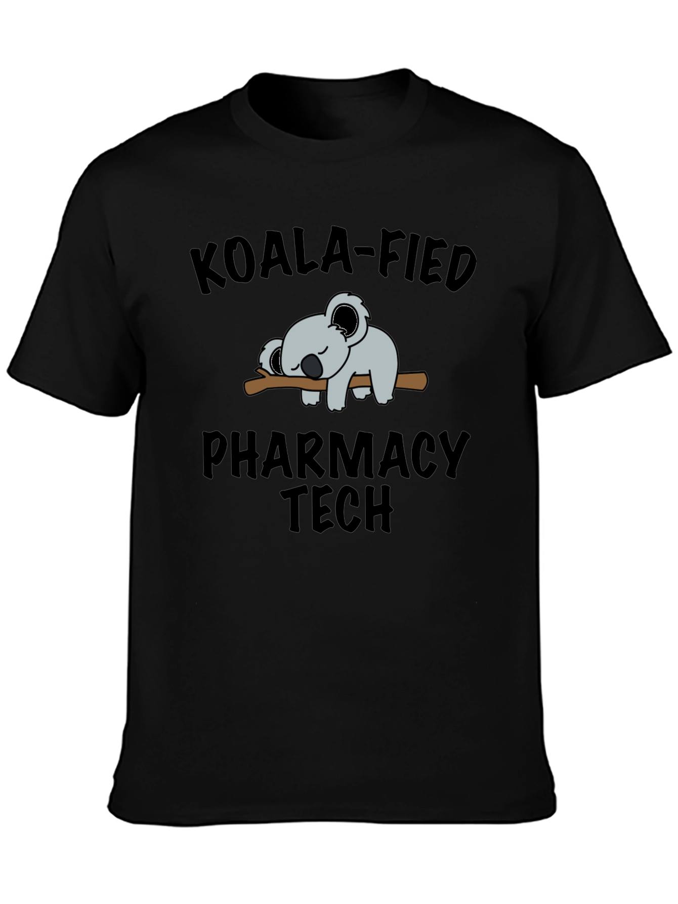 Black Koala-Fied Pharmacy Tech Graphic Tee view 3