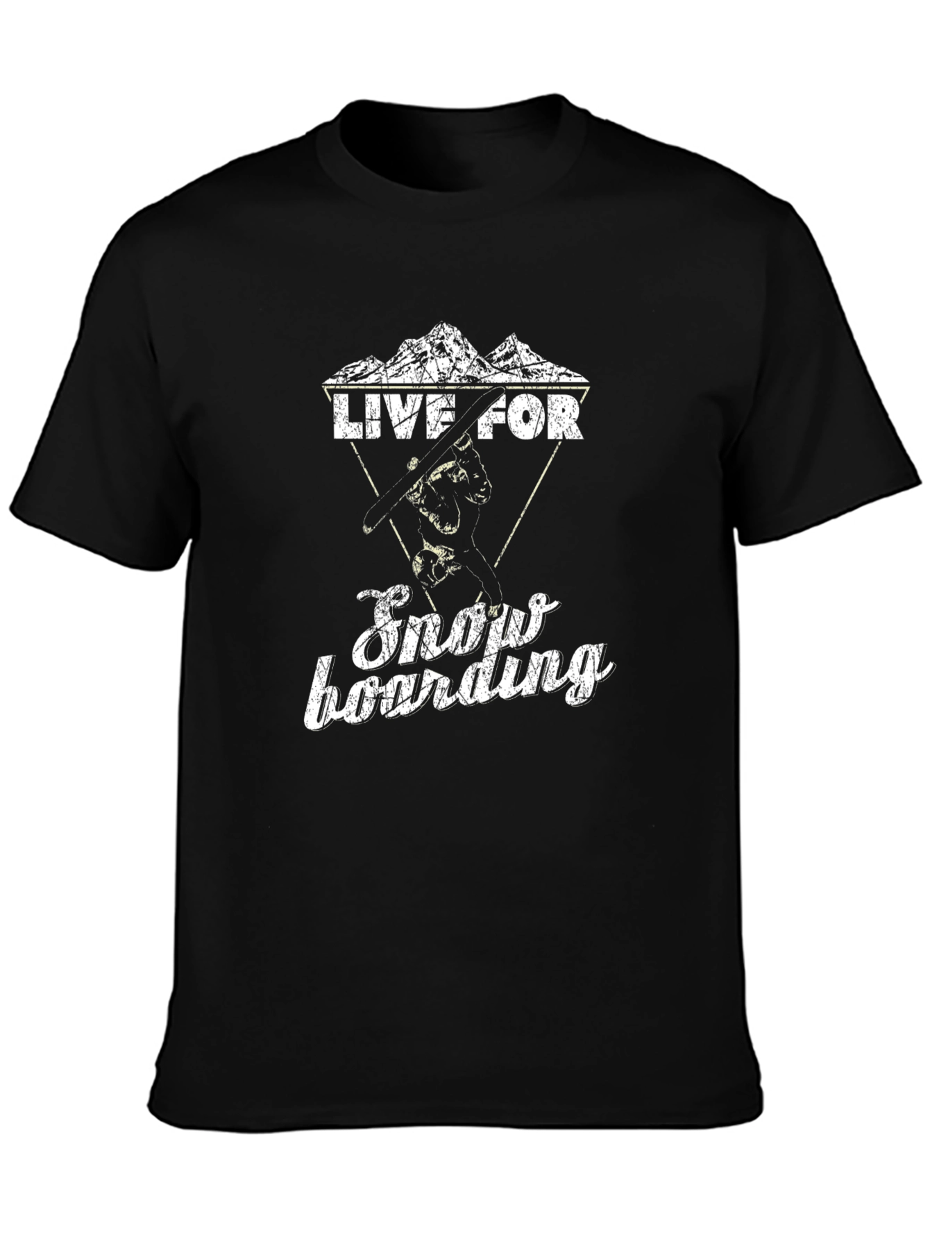 Black Live For Snowboarding Black T-Shirt view 3