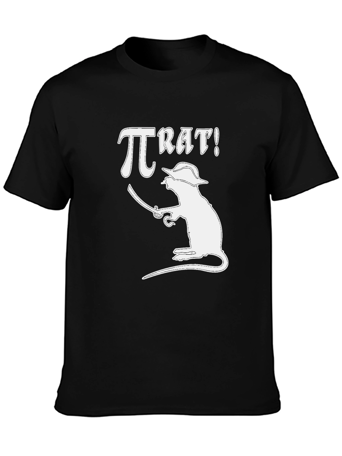 Black Pi Rat T-Shirt - Black Cotton Tee view 3