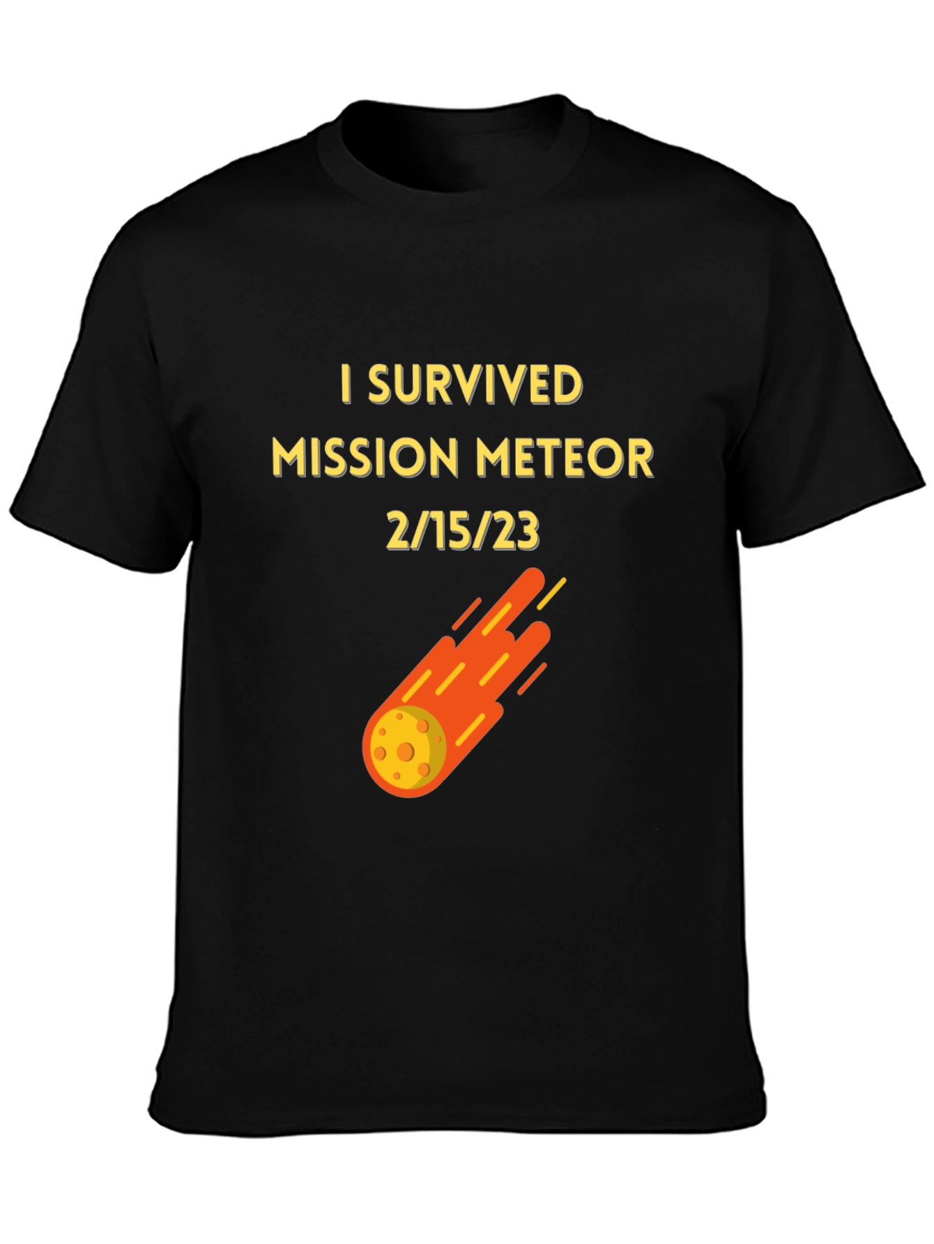Black I Survived Mission Meteor Black T-Shirt view 3