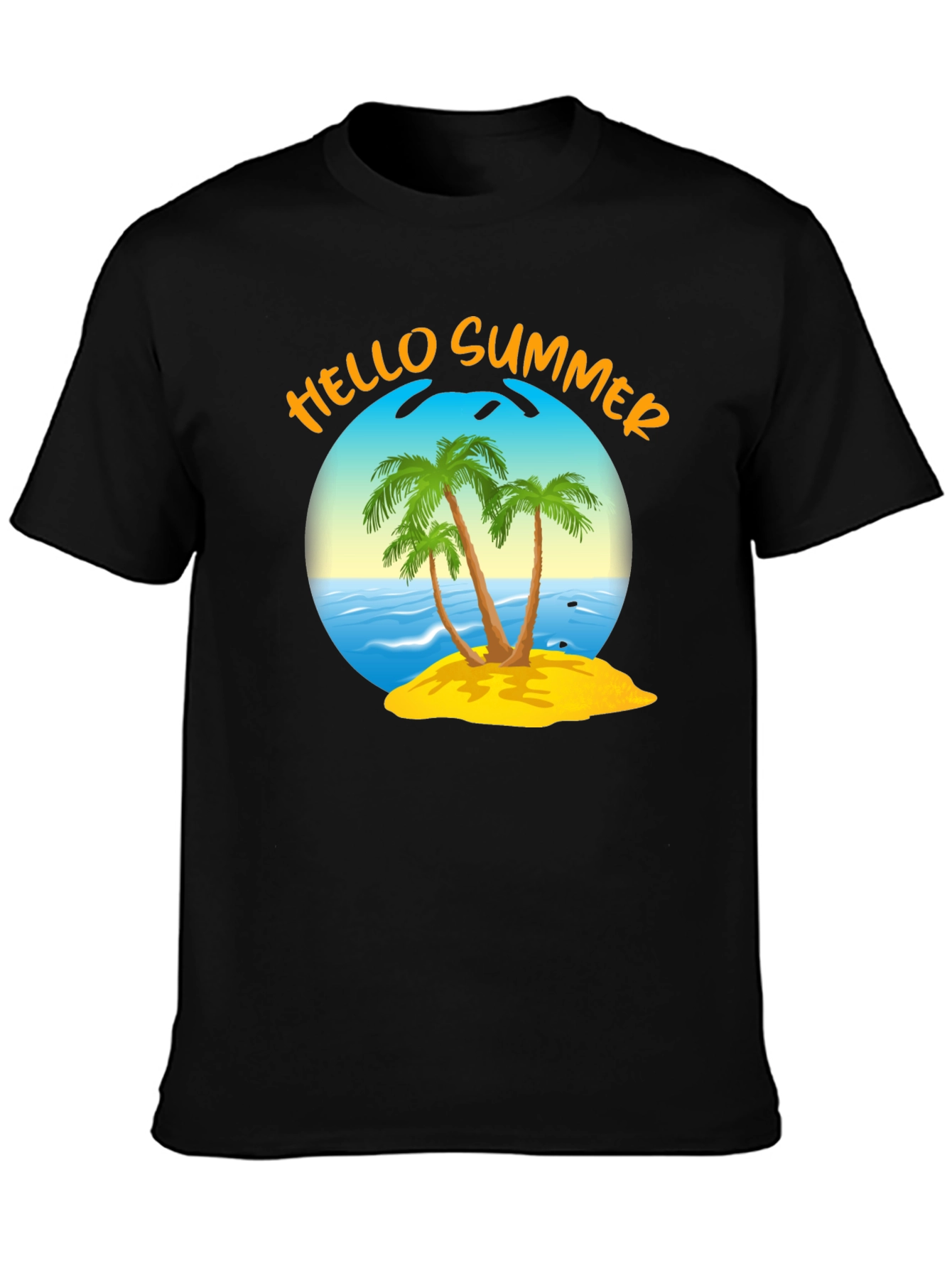 Black Hello Summer Graphic T-Shirt view 3
