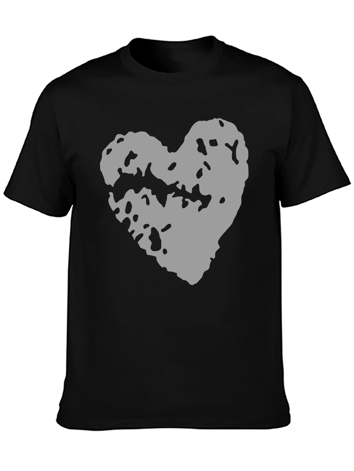 Black Abstract Heart Graphic Black Tee view 3