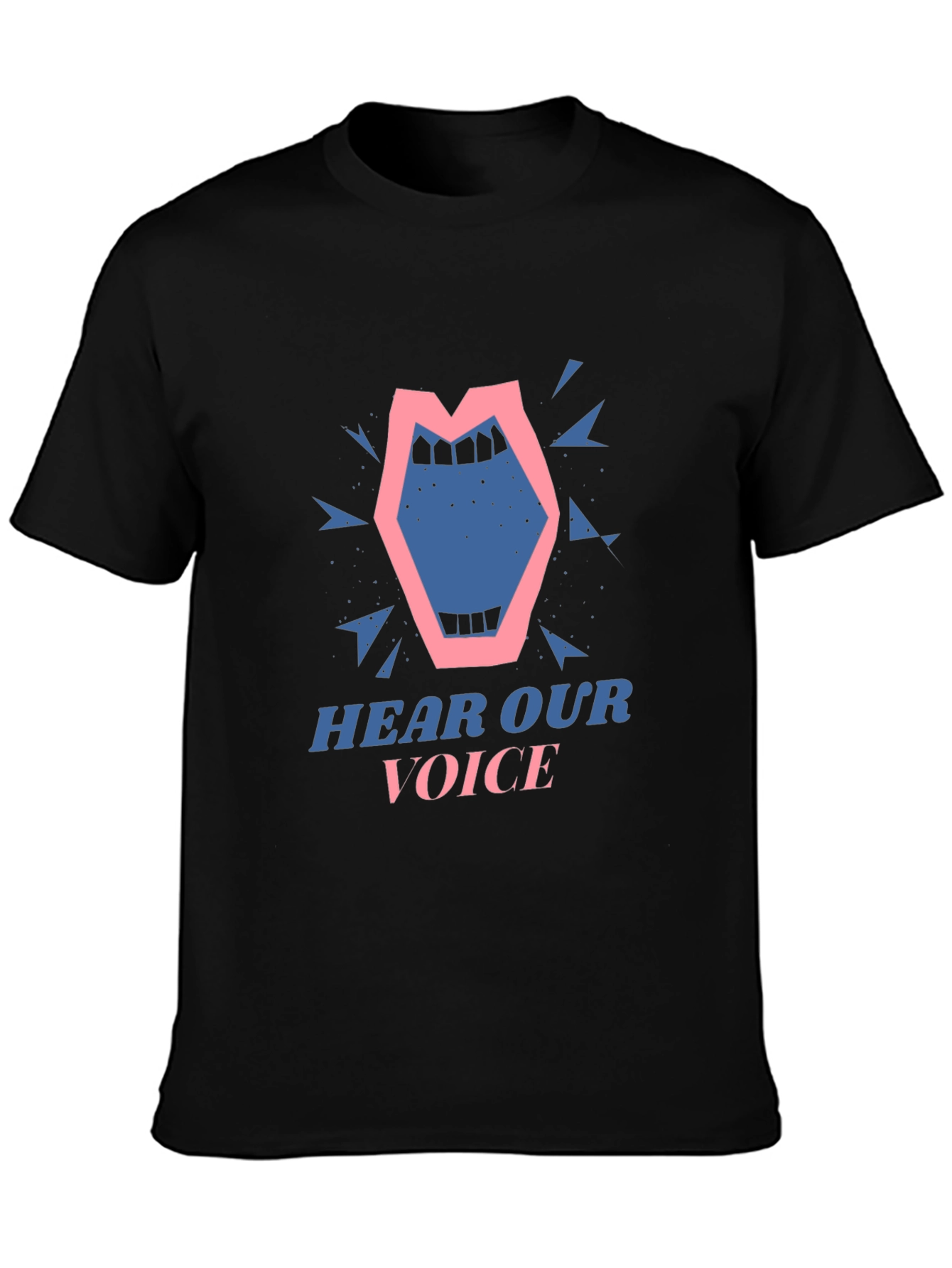 Black Hear Our Voice Graphic Tee - Unisex Black T-Shirt view 3