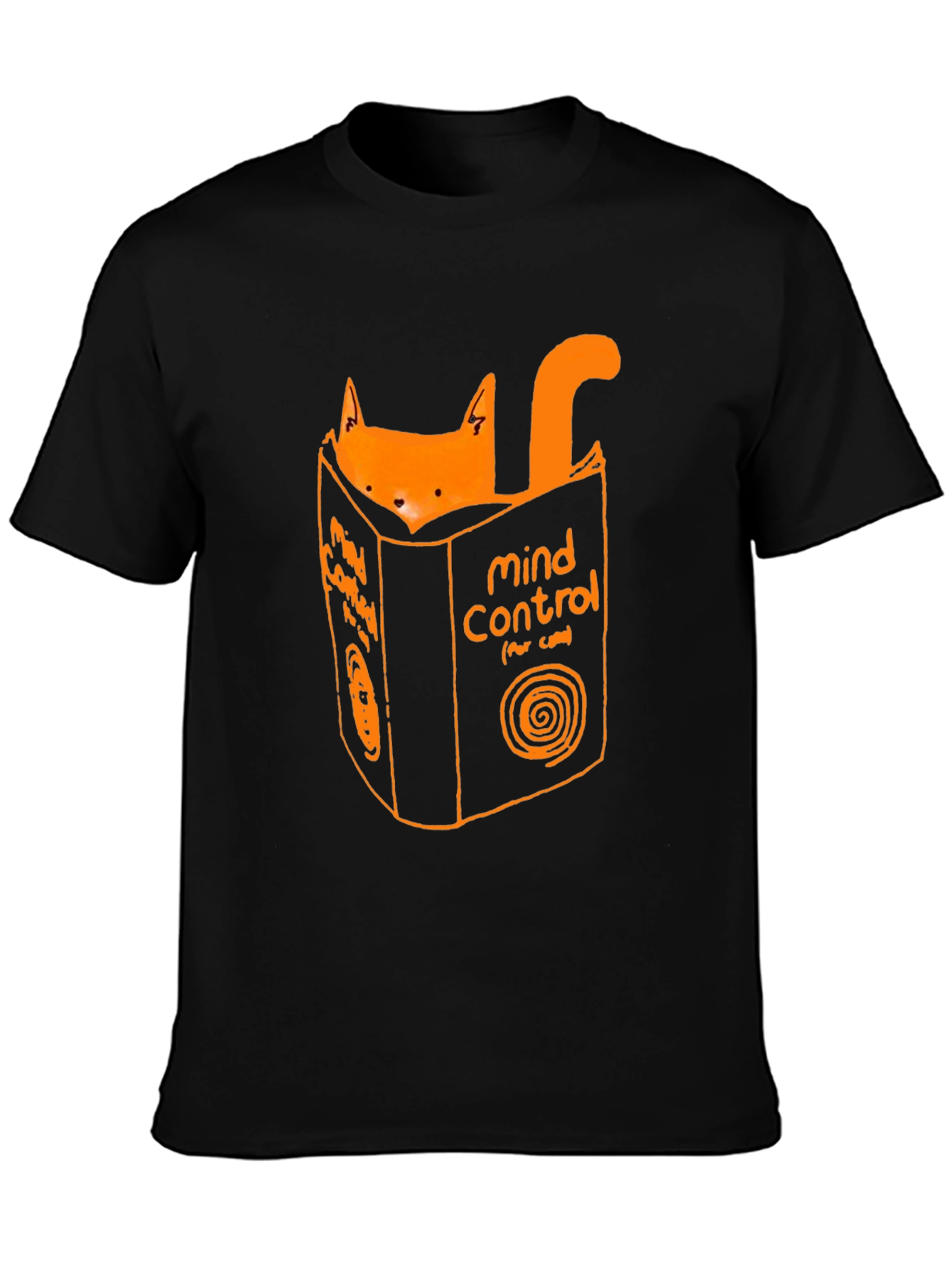 Black Mind Control Cat T-Shirt - Funny Graphic Tee view 3