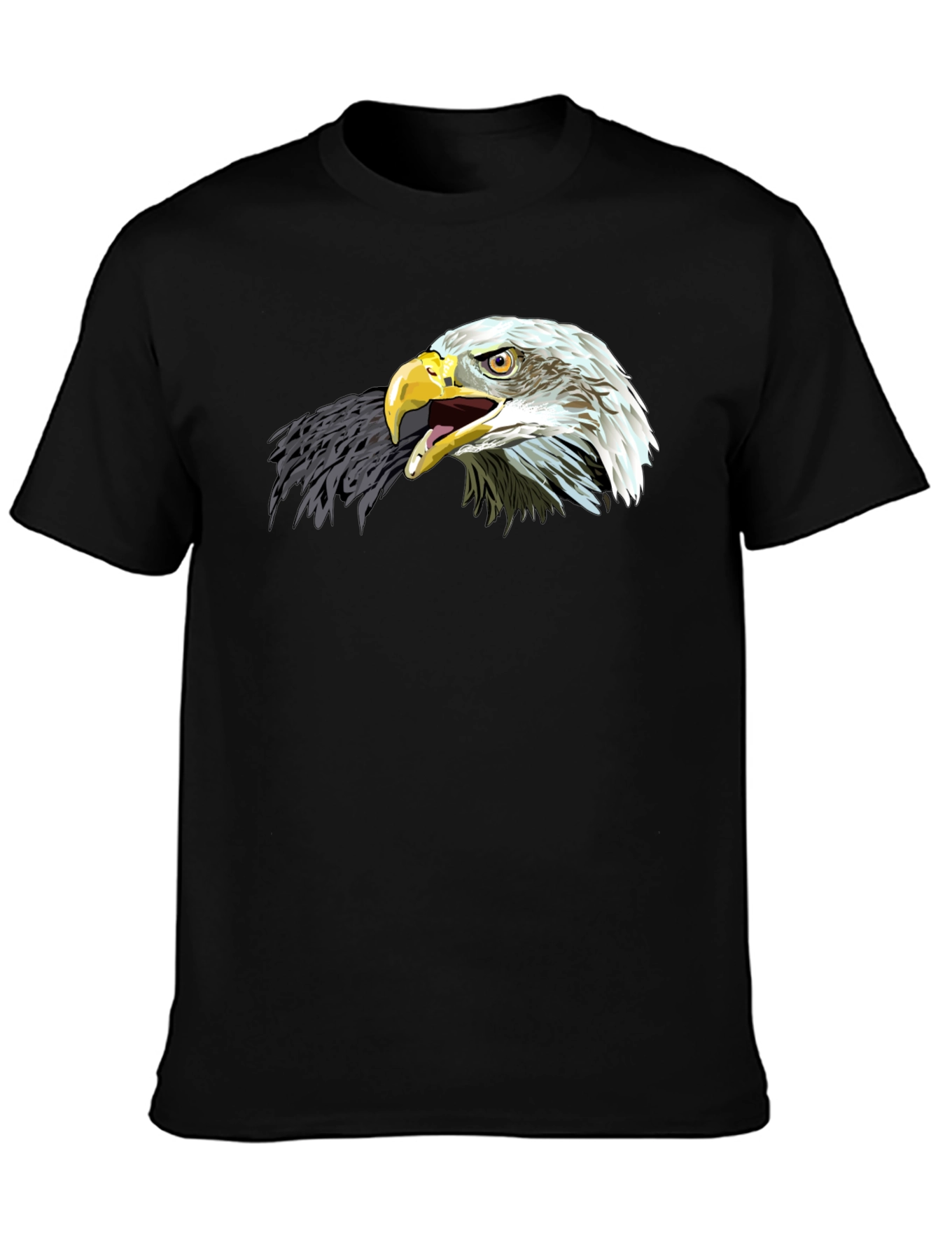 Black Bold Eagle Graphic Tee - Black Cotton Comfort view 3